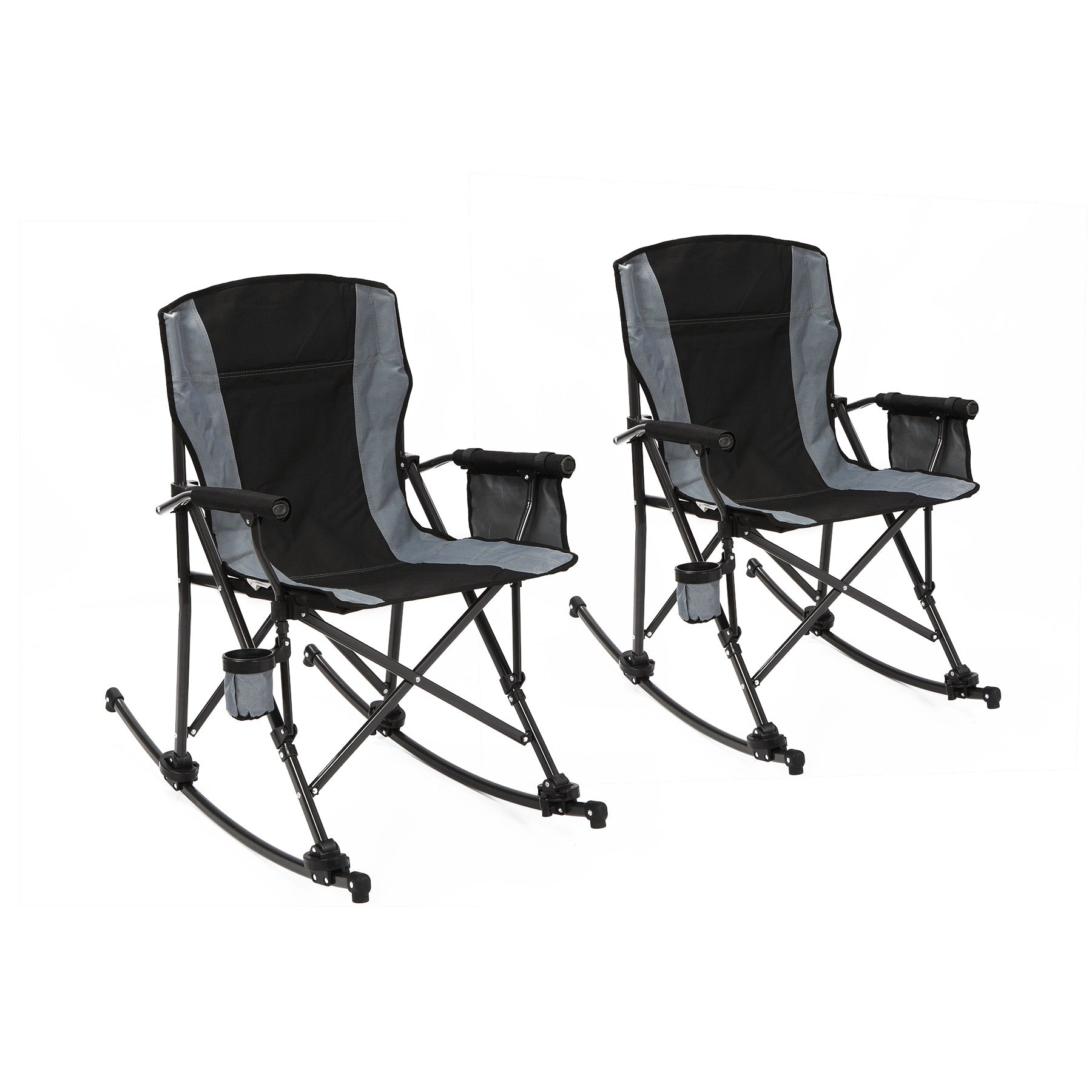 Rocking Camping Chair Portable Outdoor Rocker with High Back and Cup Holder