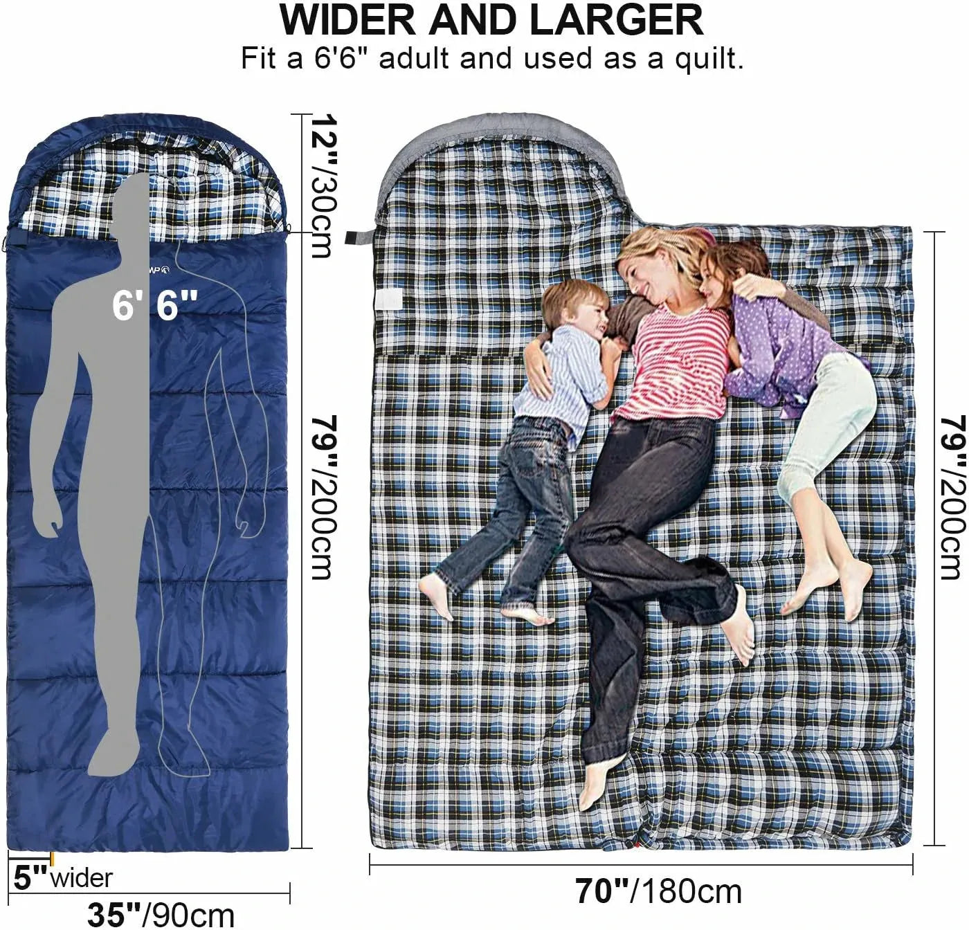 REDCAMP Flannel Sleeping Bag for Adults