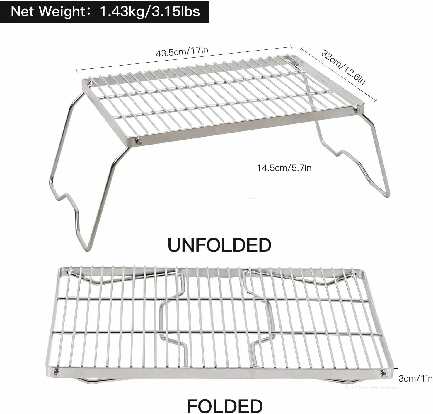 304 Stainless Steel Grate with Carrying Bag