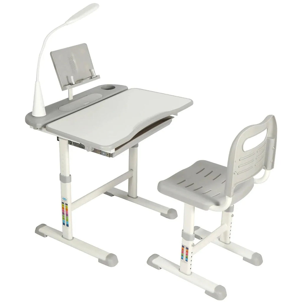 REDCAMP Adjustable Student Desk and Chair Set with Drawing Tilt Desktop