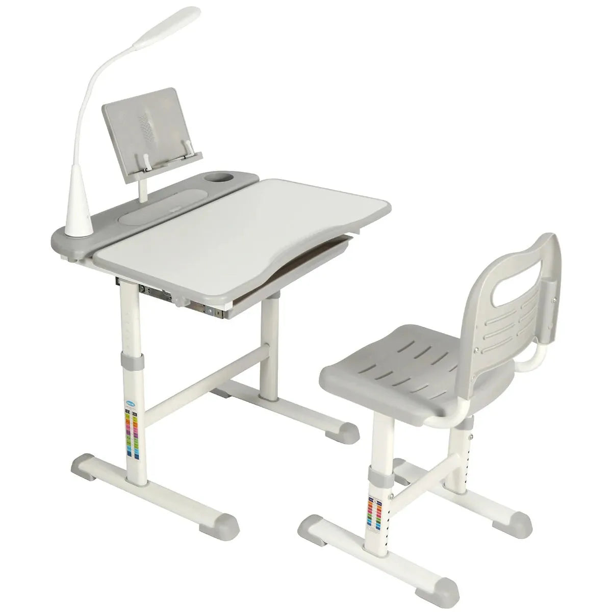 REDCAMP Adjustable Student Desk and Chair Set with Drawing Tilt Desktop