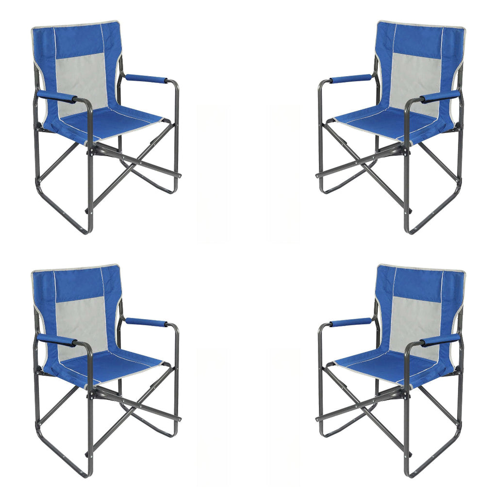 Foldable Camping Director's Chair with Breathable Mesh Back
