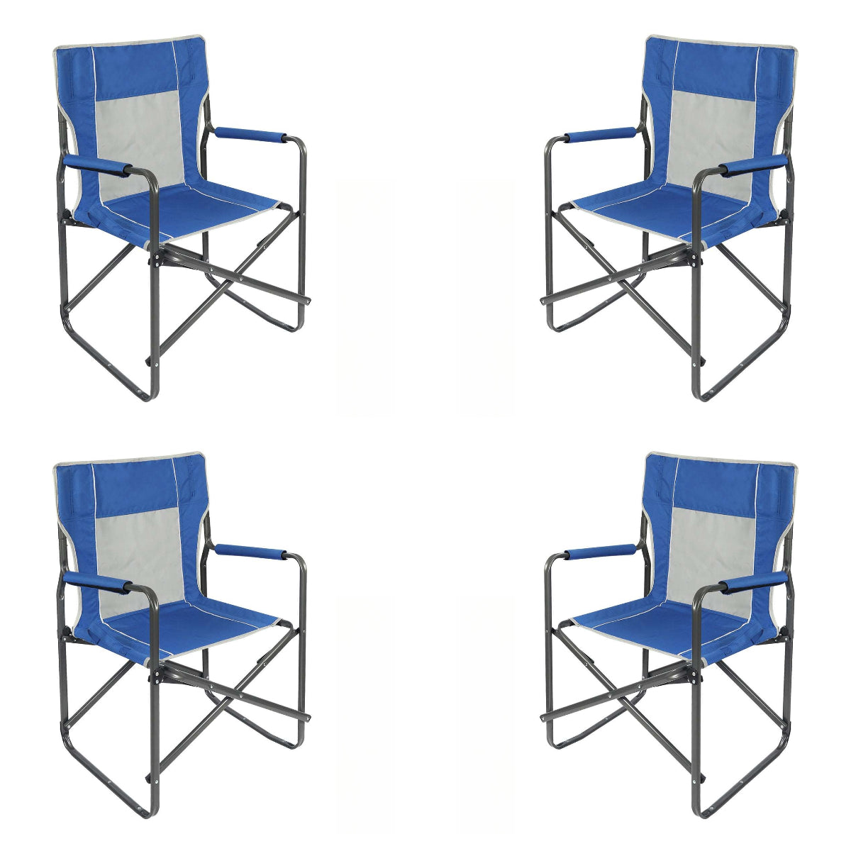 Foldable Camping Director's Chair with Breathable Mesh Back