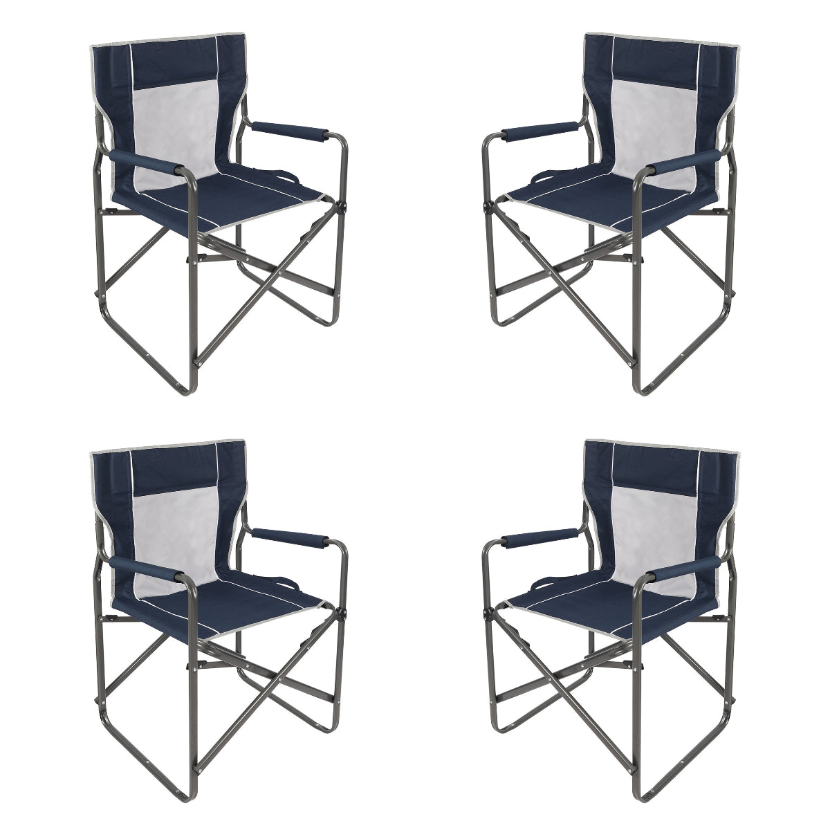 Foldable Camping Director's Chair with Breathable Mesh Back