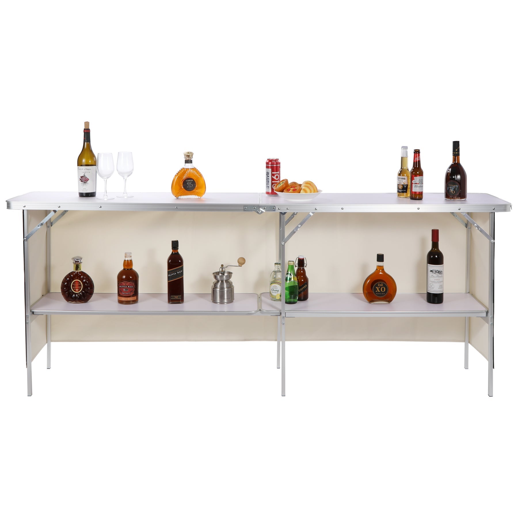 Portable Bar Table for Events  with Double Layer