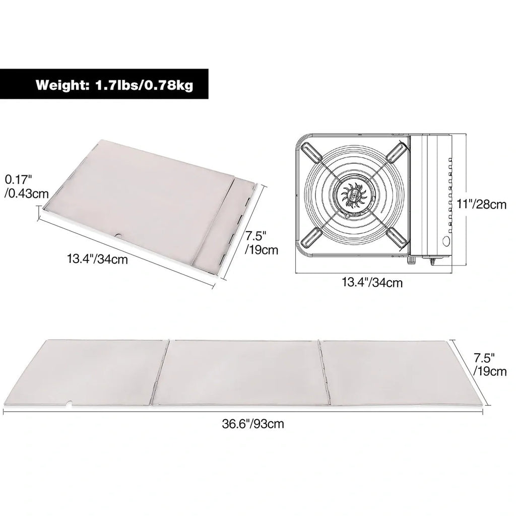 Folding Stainless Steel Stove Windscreen for Outdoor