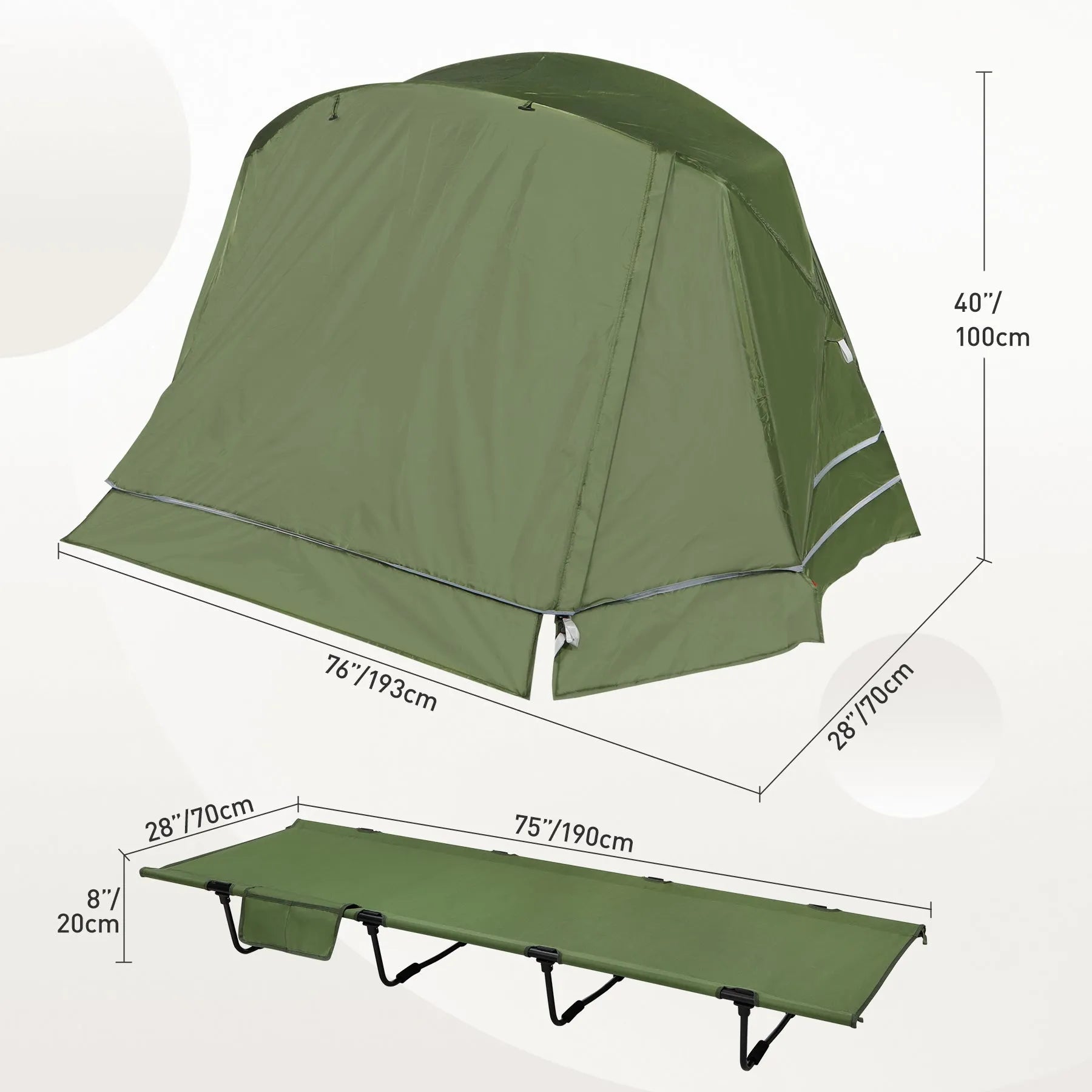 Folding Camping Cot Tent for 1 Person