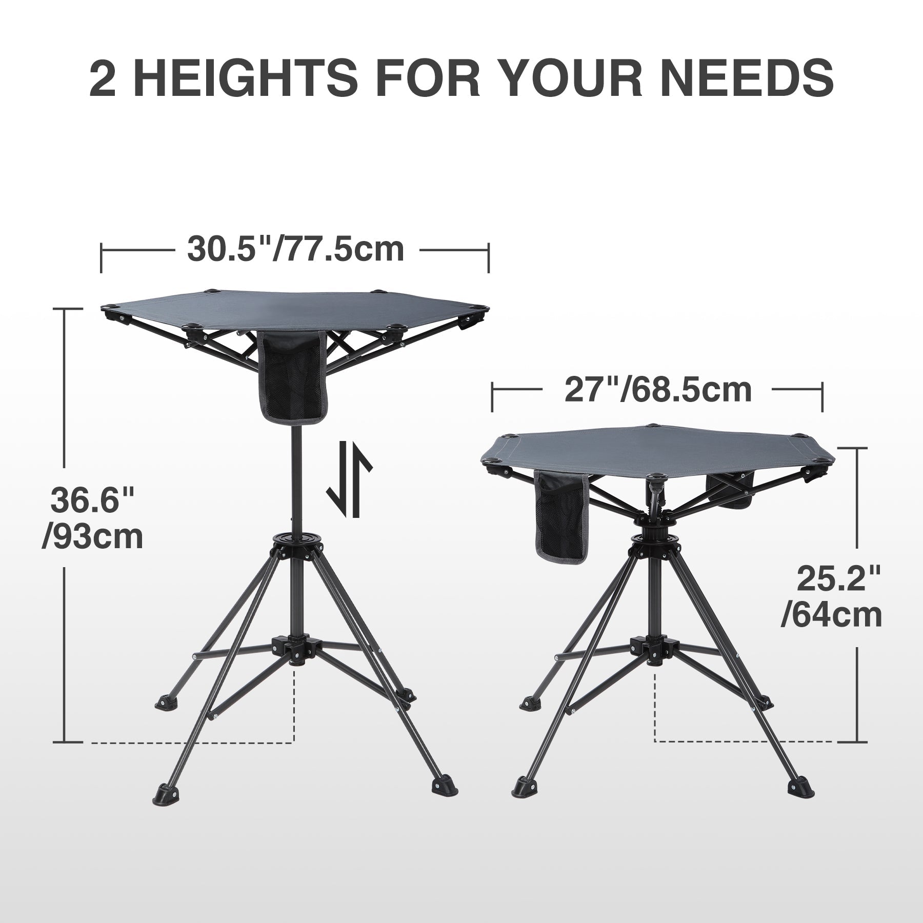 Extra Tall Camping Table with Adjustable Height