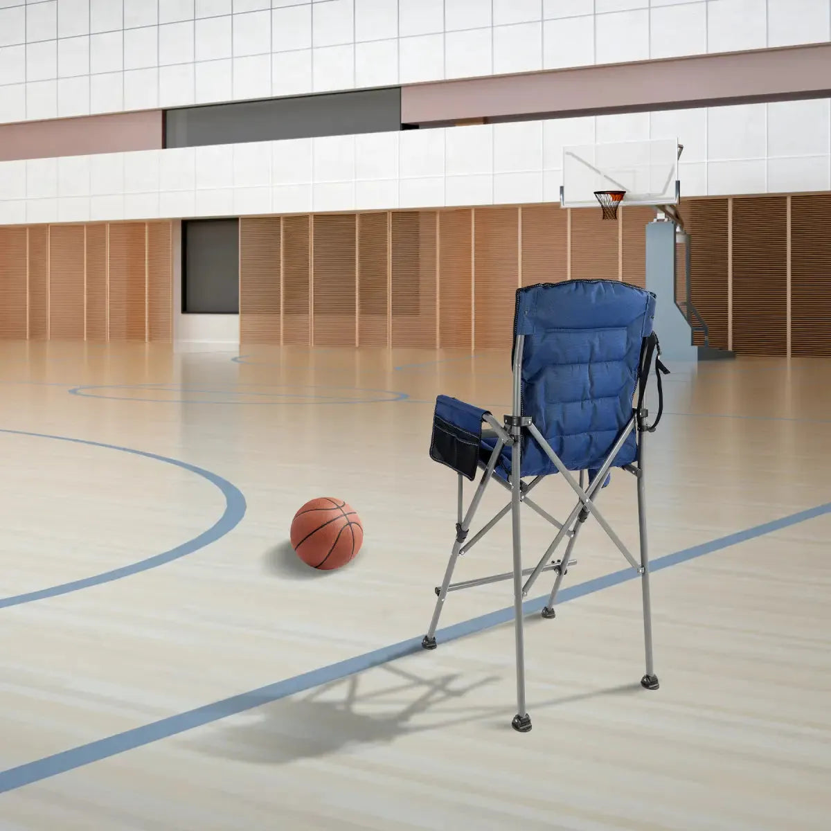 Extra Tall Folding Chair, Bar Height Foldable Director Chairs for Adults with High Back and Hard Arms, Support 330lbs