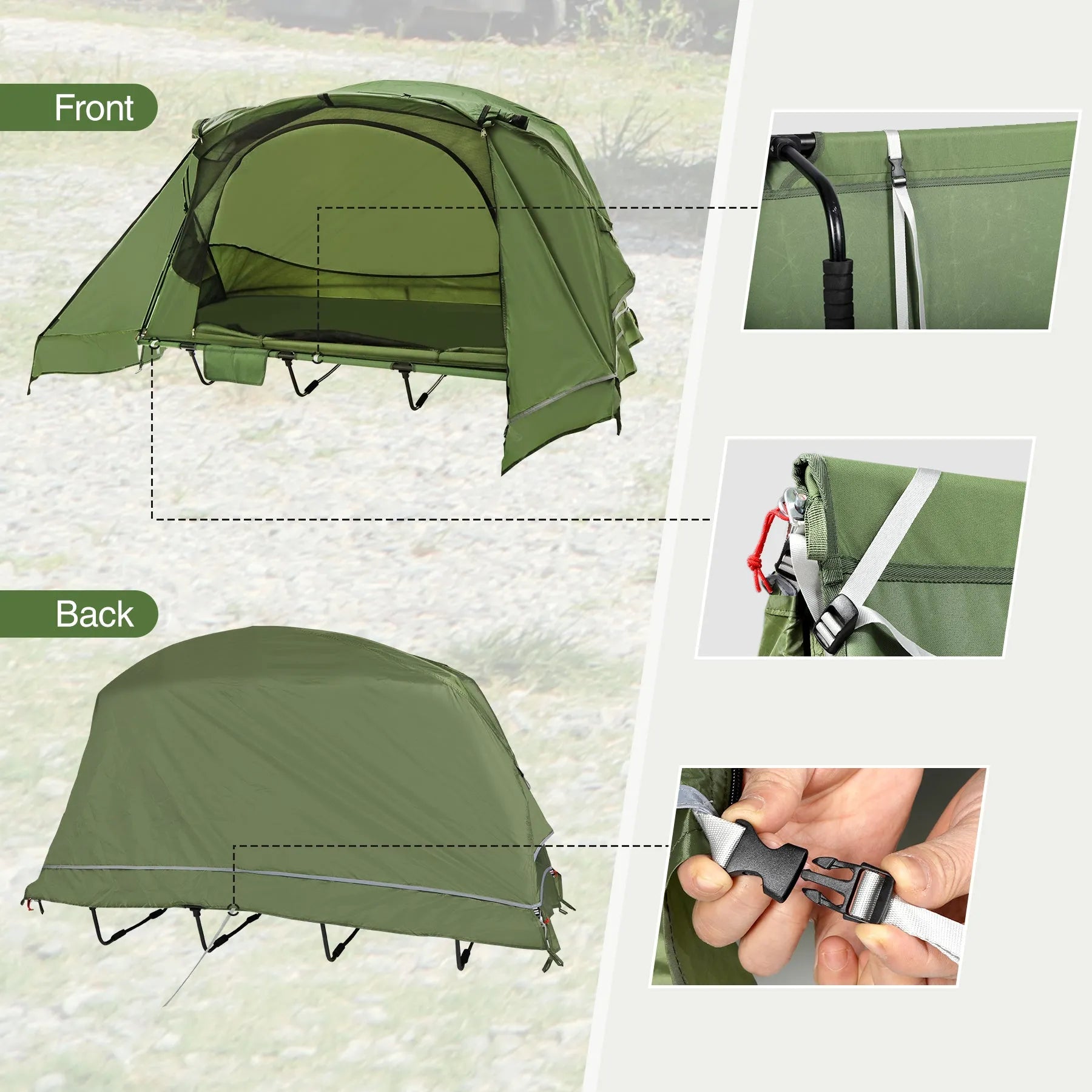 Folding Camping Cot Tent for 1 Person