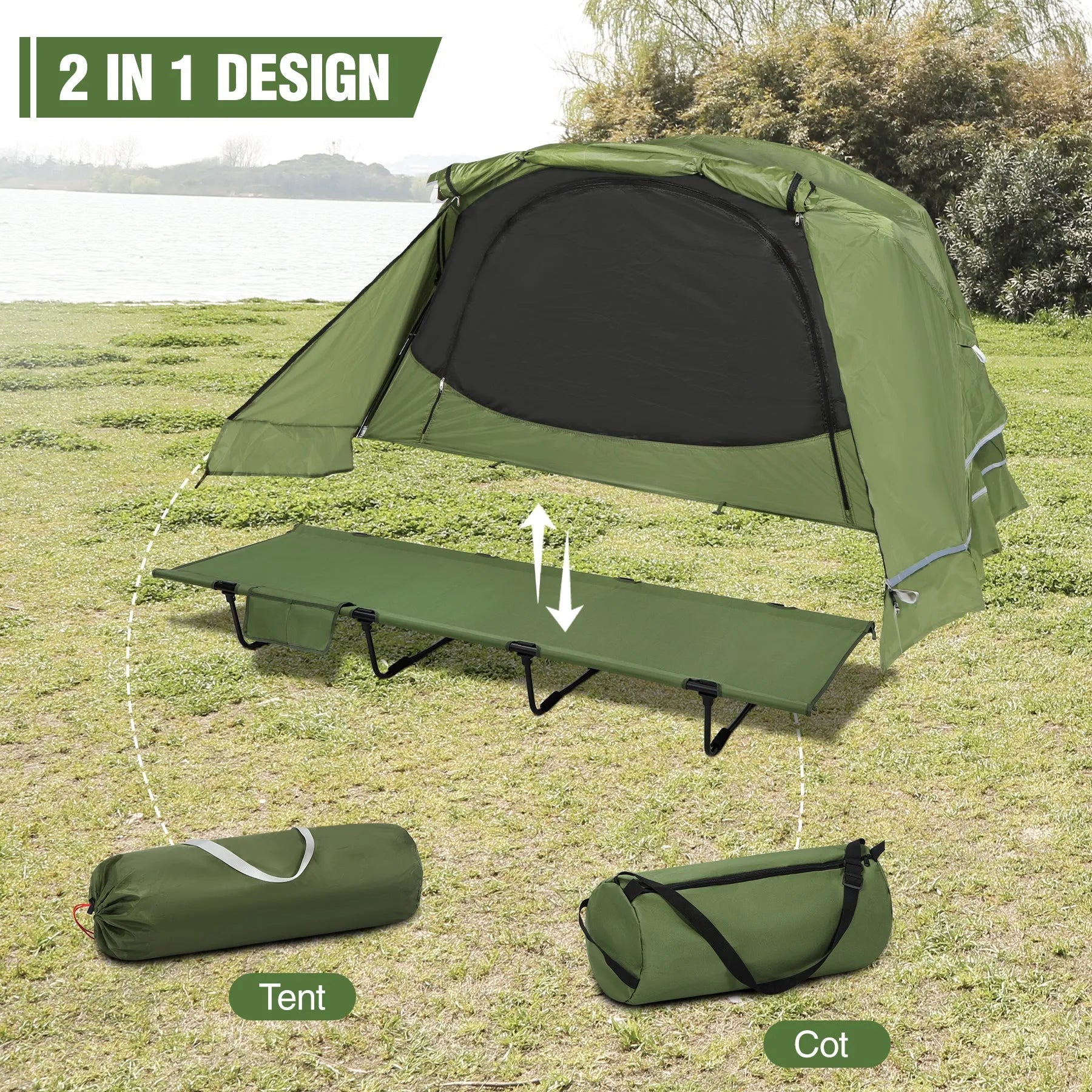 Folding Camping Cot Tent for 1 Person