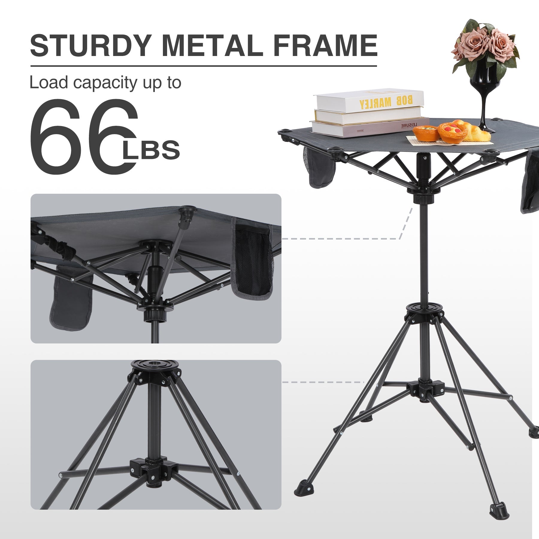 Extra Tall Camping Table with Adjustable Height