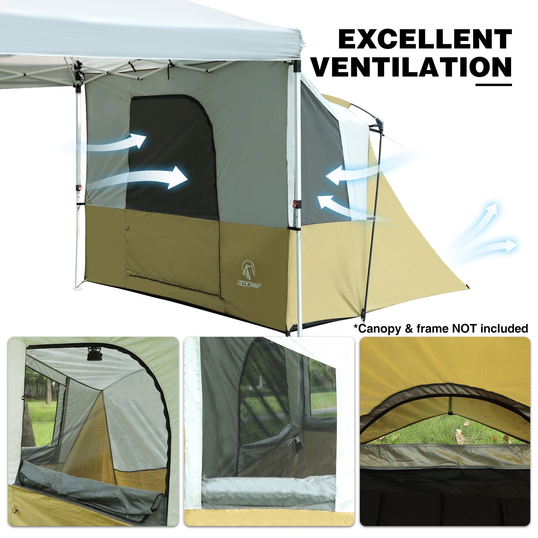 4-6 Person Side Tent for Pop Up Canopy Tent