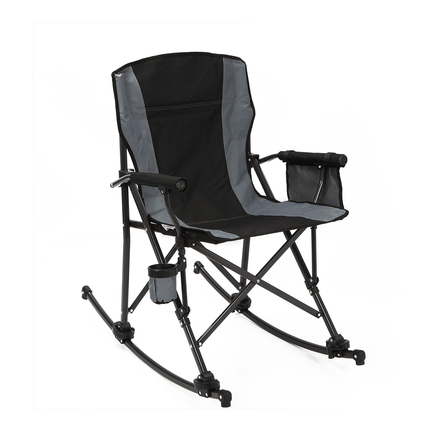 Rocking Camping Chair Portable Outdoor Rocker with High Back and Cup Holder