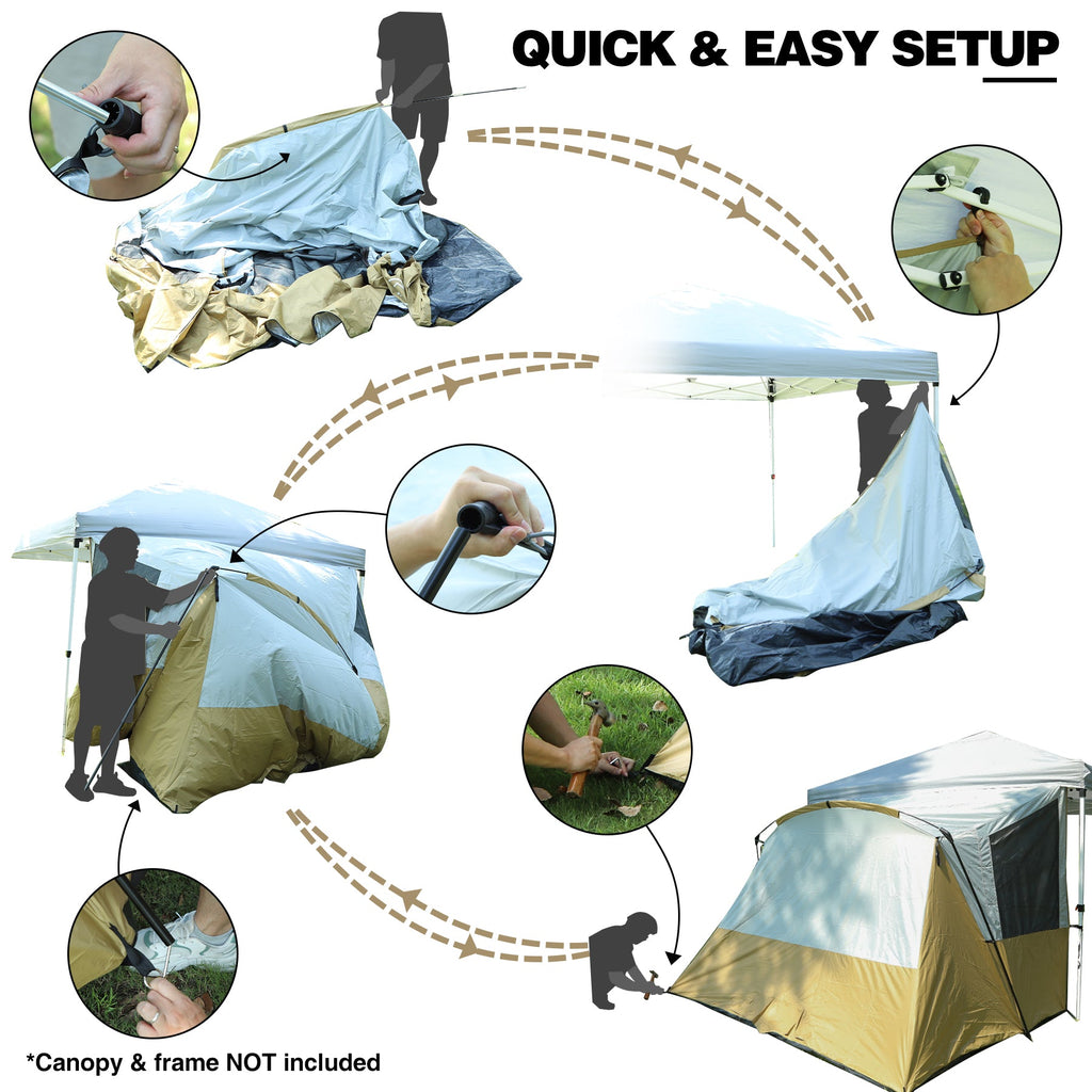 4-6 Person Side Tent for Pop Up Canopy Tent