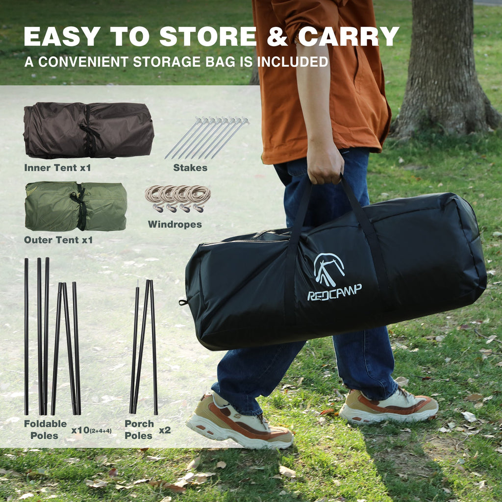 Large 6/8 Person Family Tent with Rainfly & Windproof