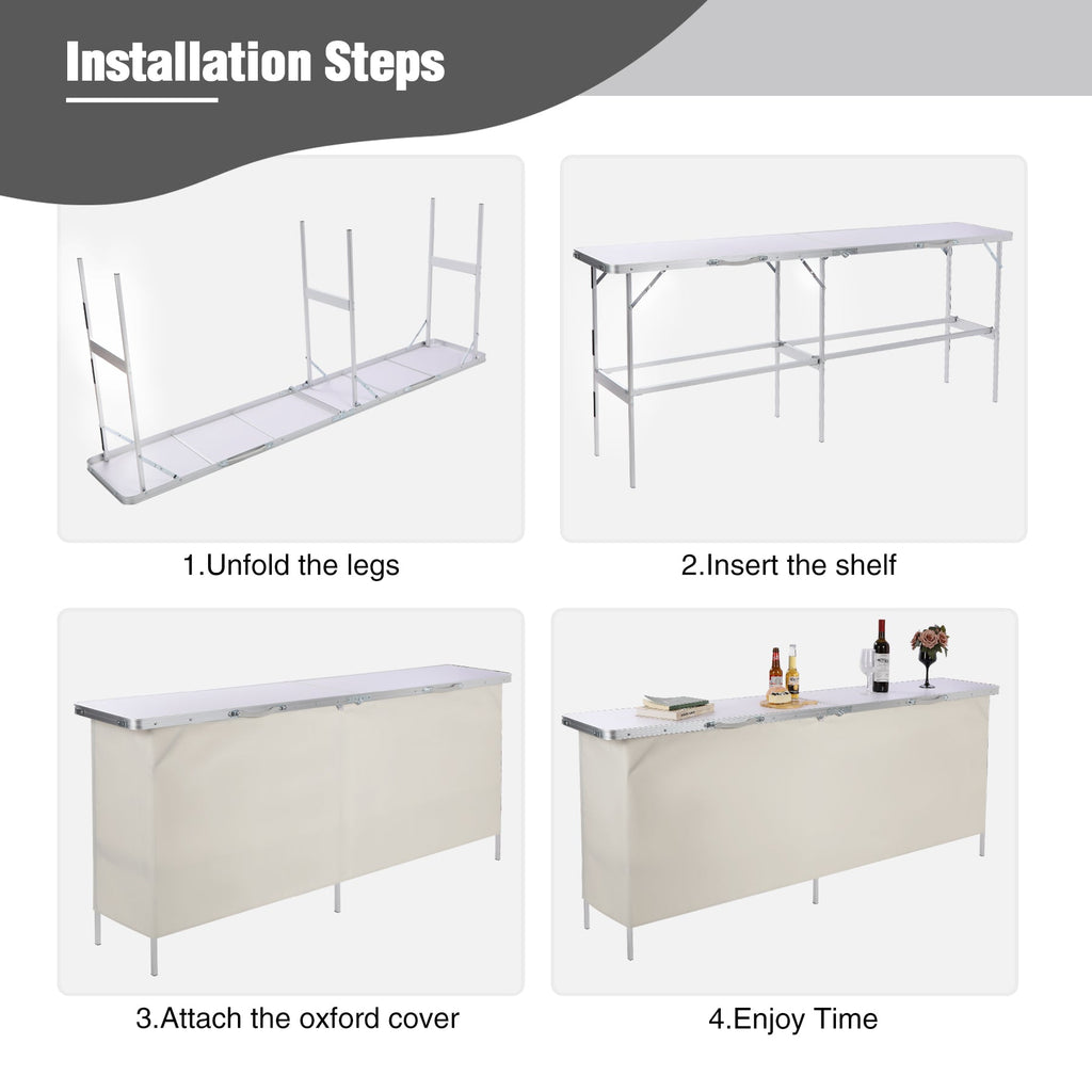 Portable Bar Table for Events  with Double Layer