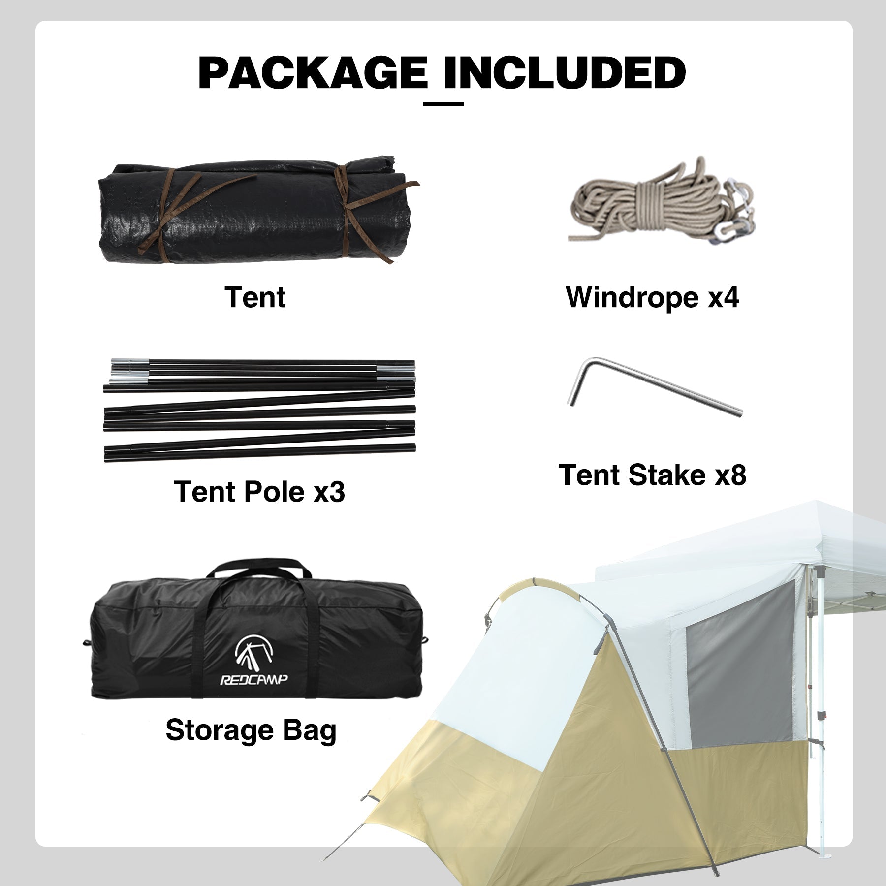 4-6 Person Side Tent for Pop Up Canopy Tent