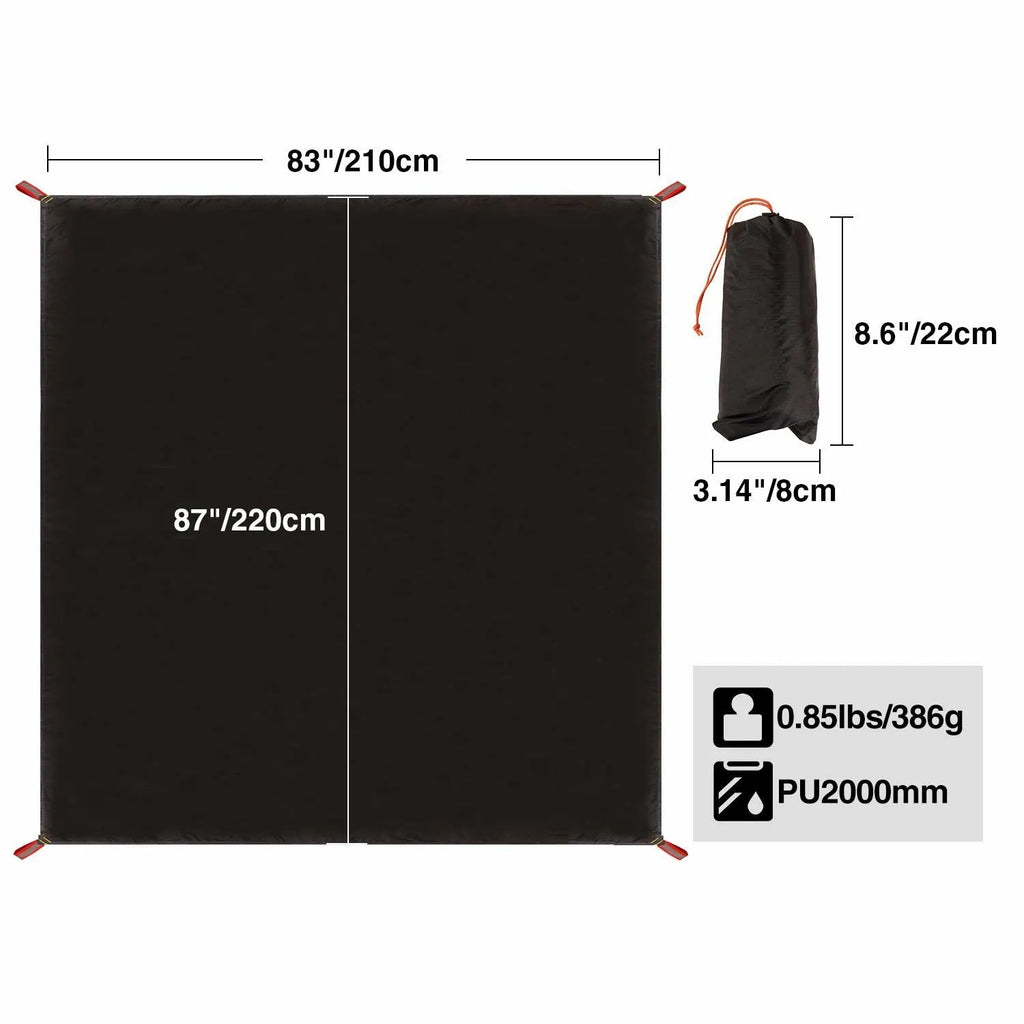 PU 2000 Waterproof Camping Tent Tarp, Ultralight Tent Footprint