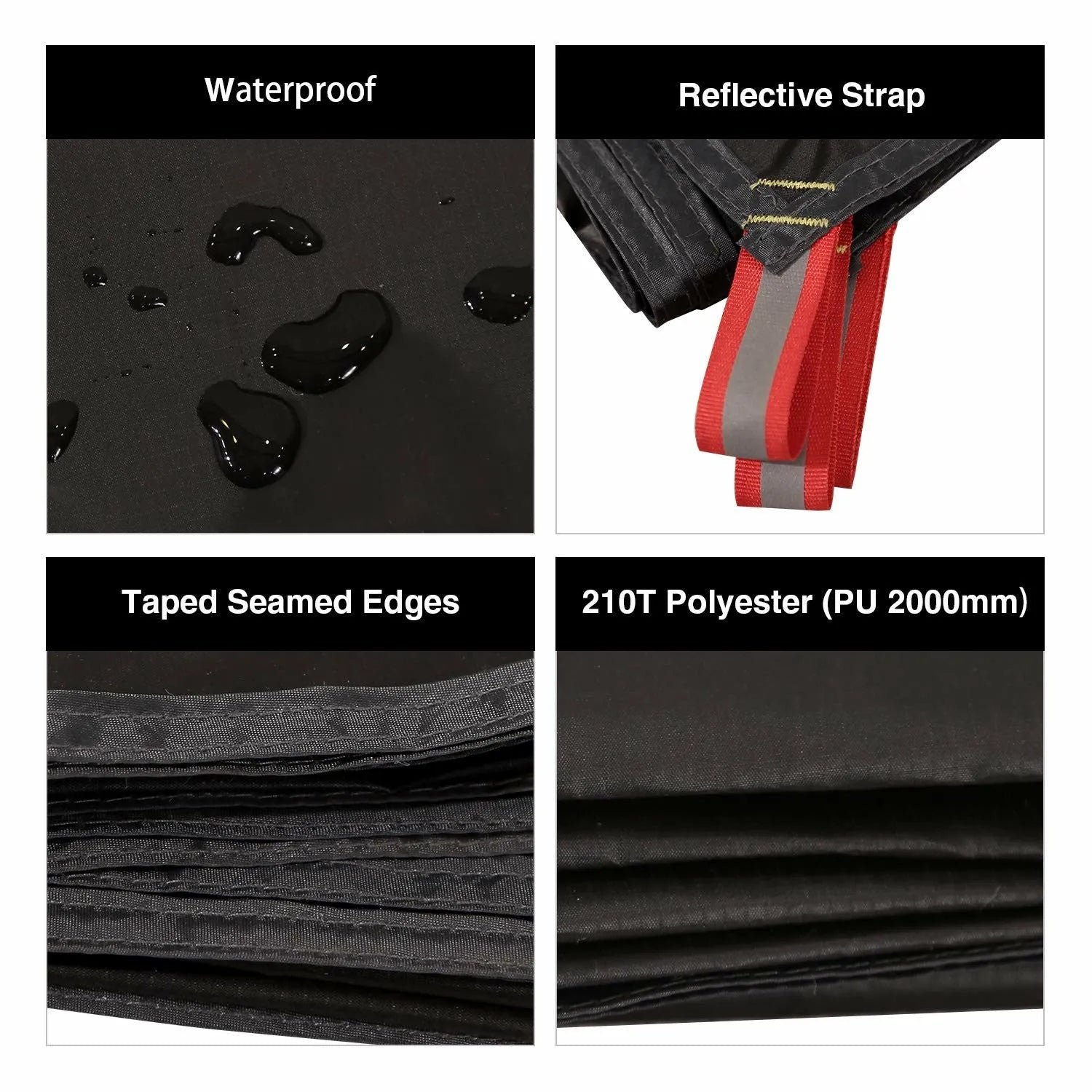PU 2000 Waterproof Camping Tent Tarp, Ultralight Tent Footprint