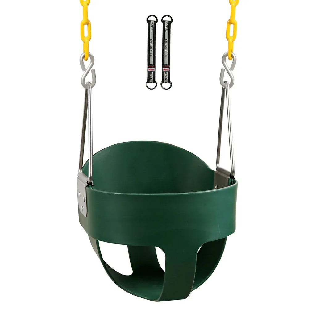 High Back Toddler Bucket Swing Seat with Coated Chains