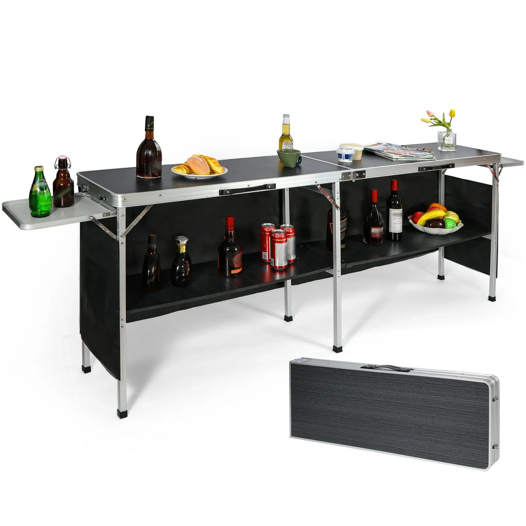 Portable Bar Table for Events  with Double Layer