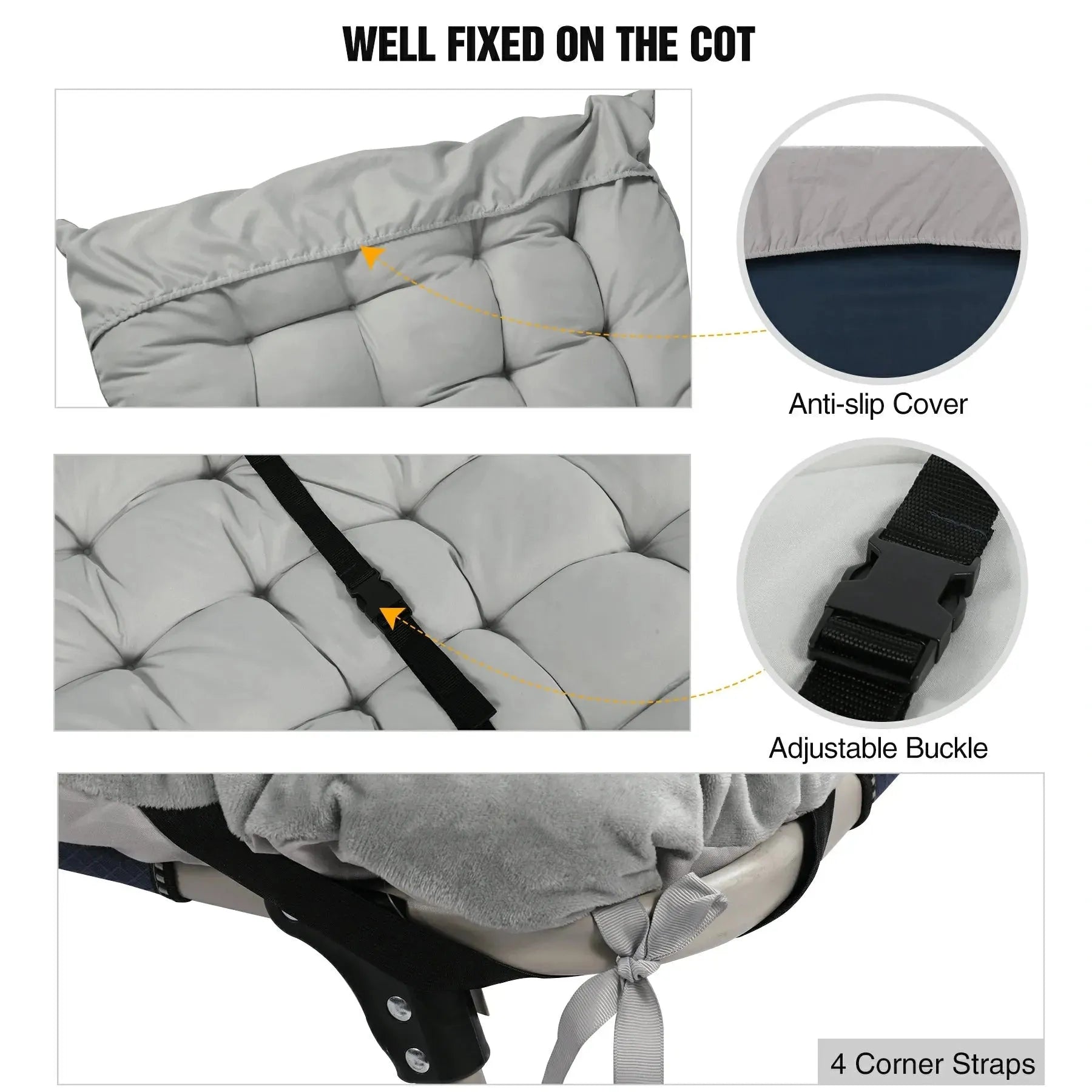 Portable Folding Sleeping Cot Mattress Pads for Camping