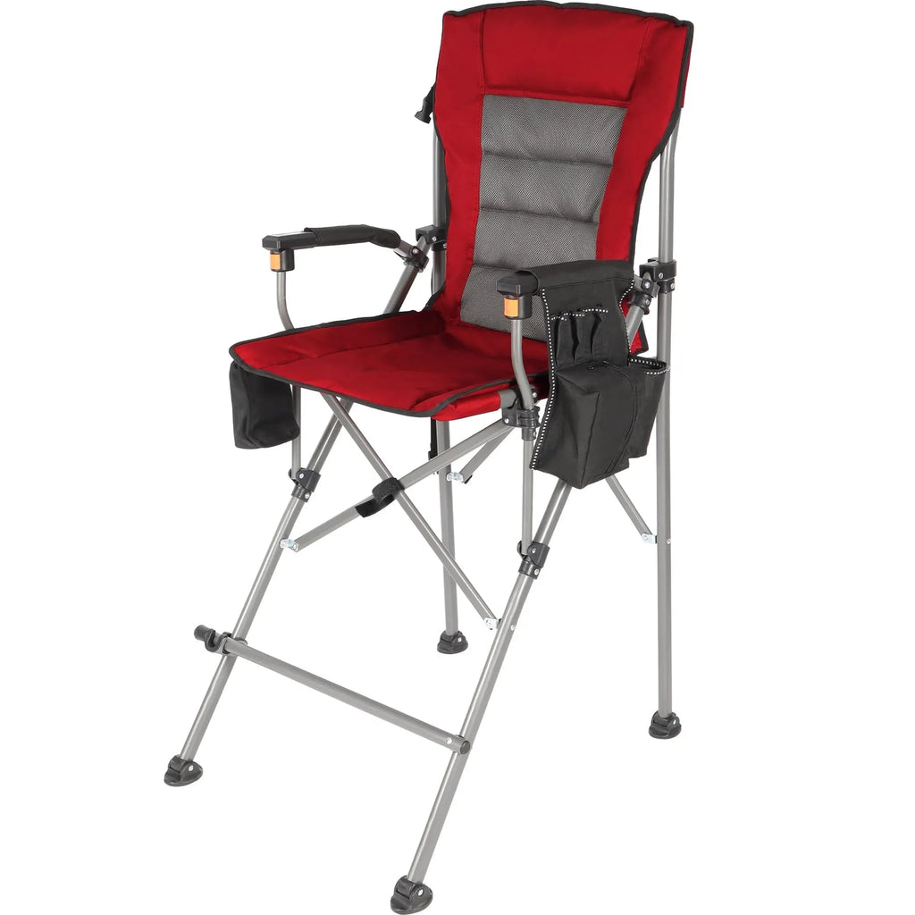 Extra Tall Folding Chair, Bar Height Foldable Director Chairs for Adults with High Back and Hard Arms, Support 330lbs