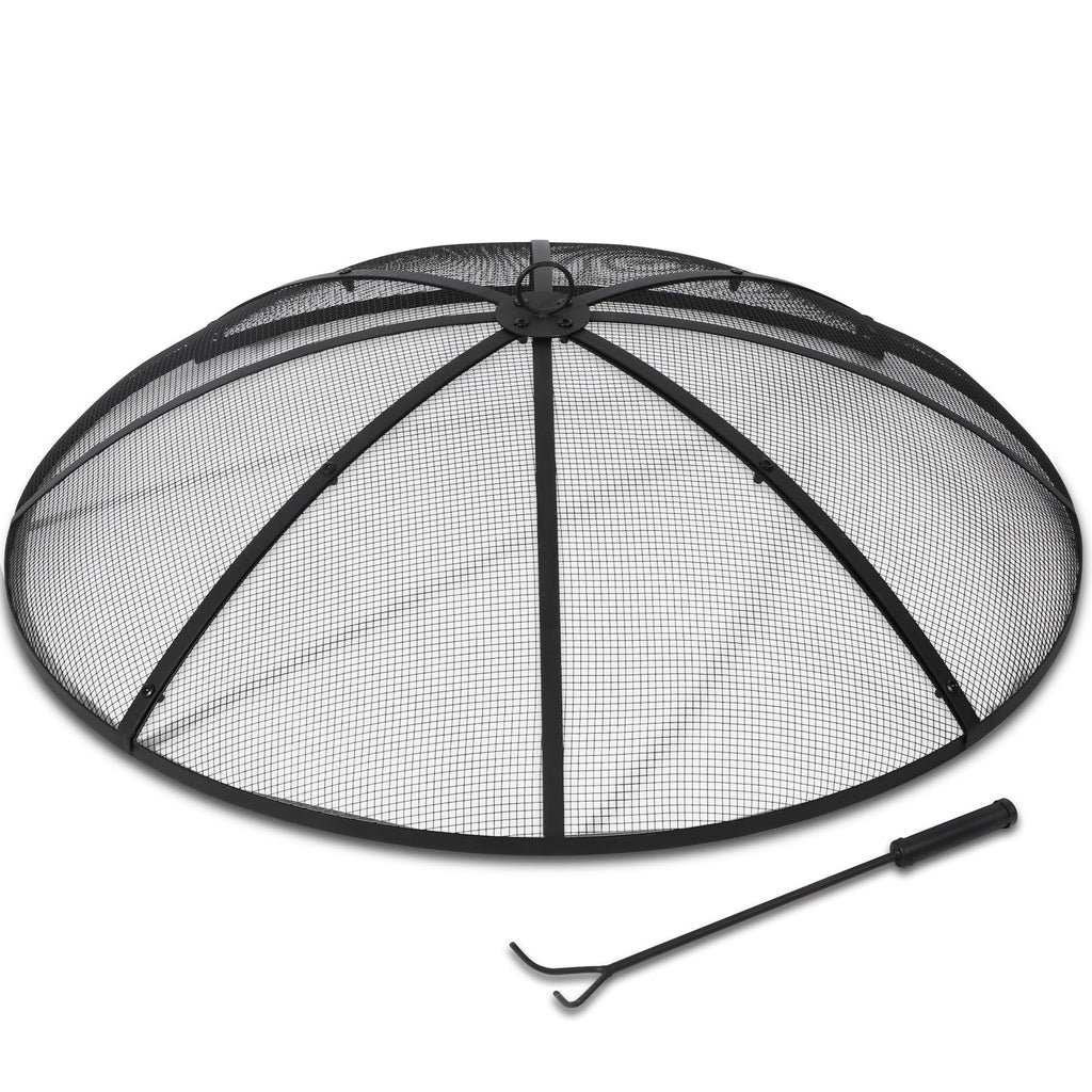Fire Pit Spark Screen with Handle and Poker Outdoor Mesh Cover30"/36"