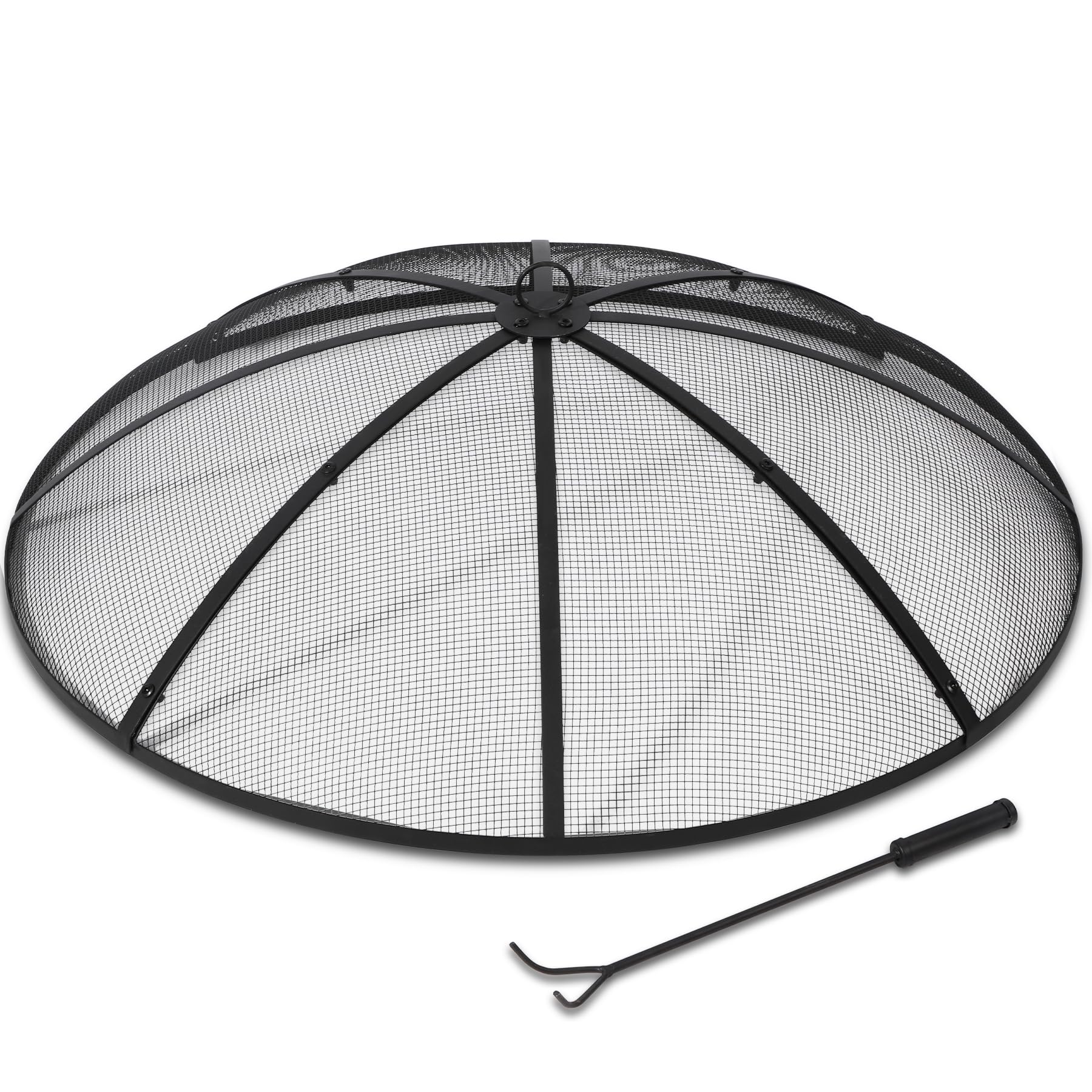 Fire Pit Spark Screen with Handle and Poker Outdoor Mesh Cover30"/36"