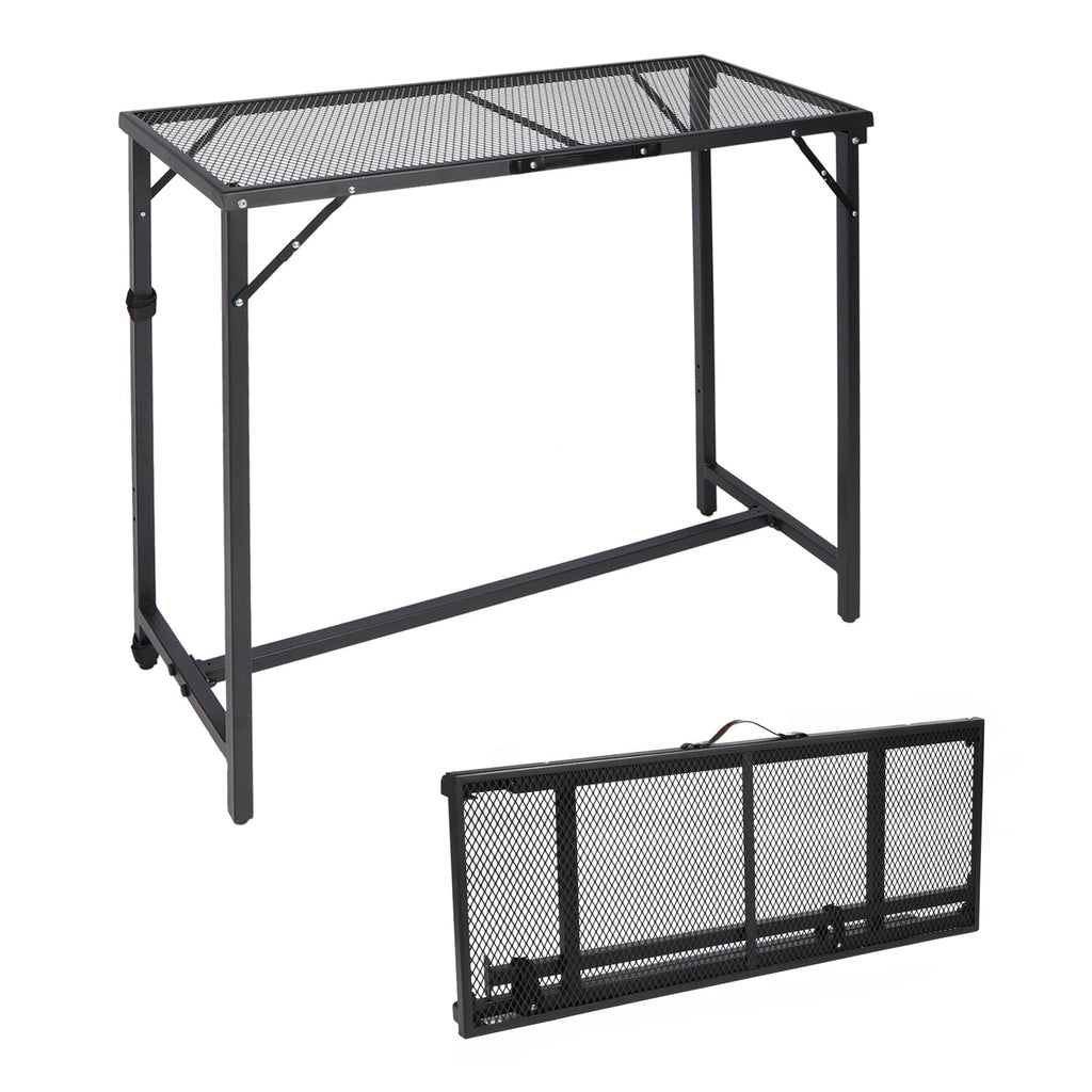 Folding Paito Bar Height Hot Tub Table with Waterproof Mesh Top