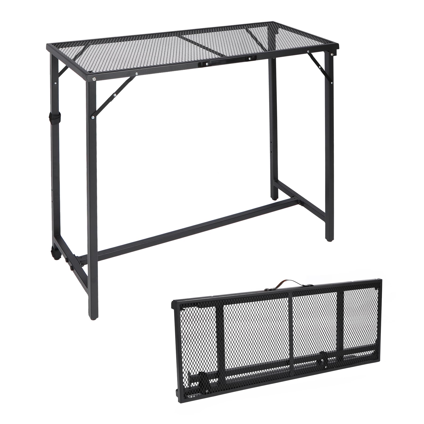 Folding Paito Bar Height Hot Tub Table with Waterproof Mesh Top