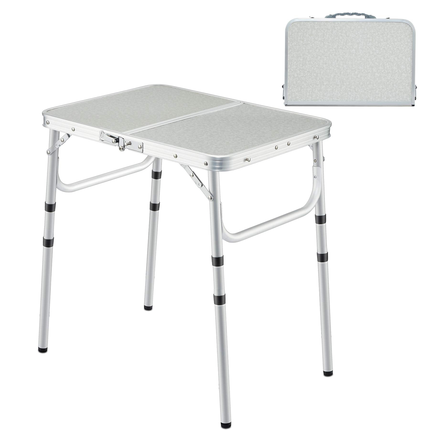 Aluminum Folding Camping Table with Adjustable Height Legs