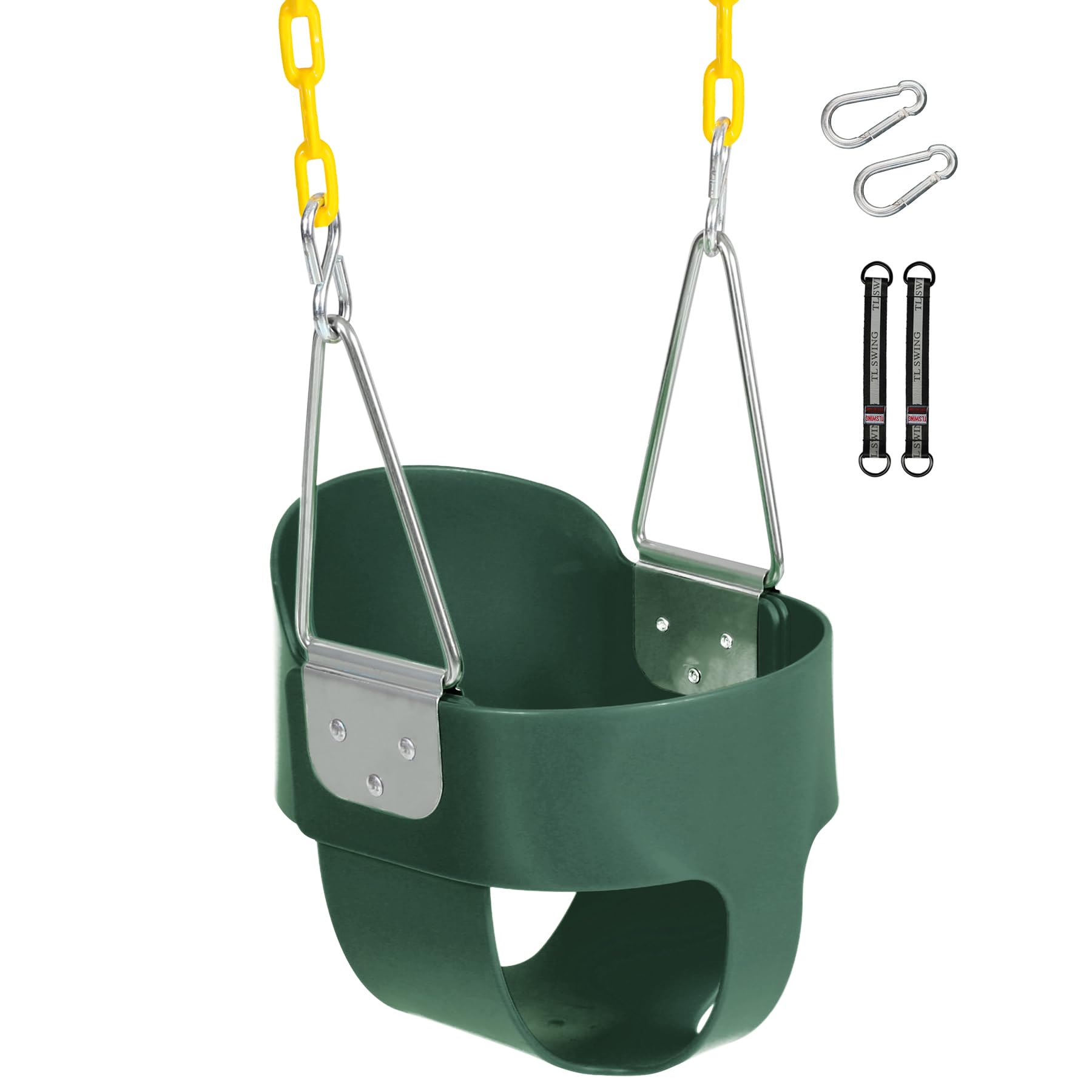 Kids High Back Bucket Swings with Coated Chains