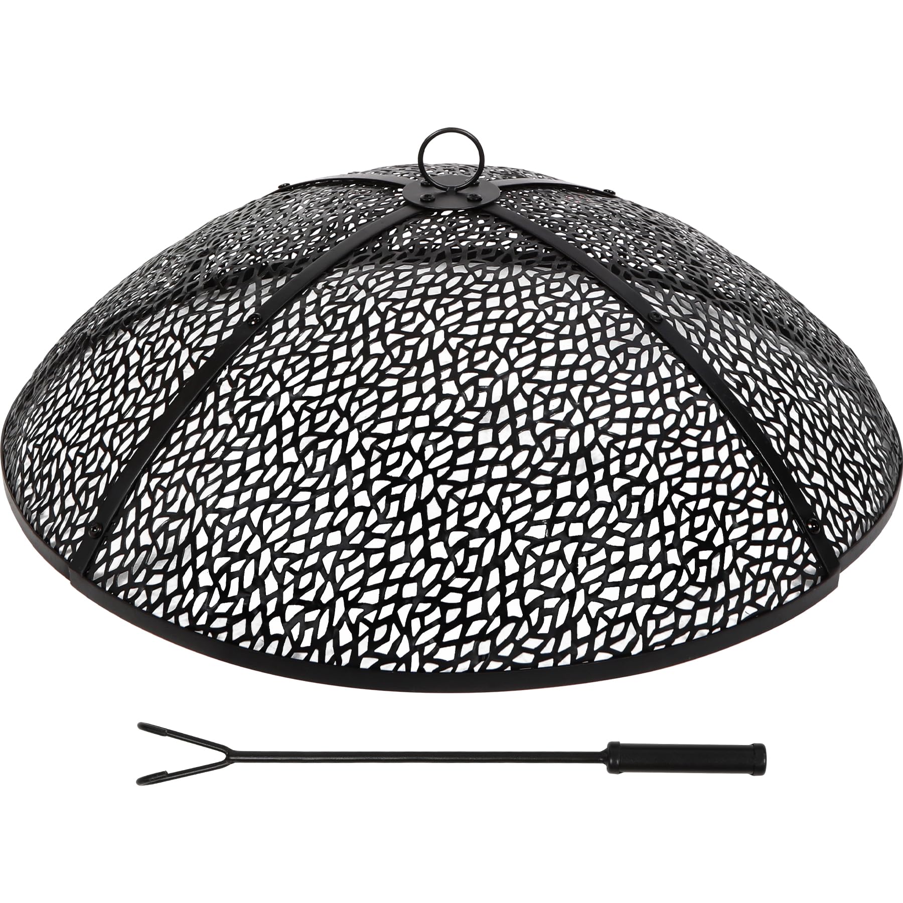30Inch Fire Pit Spark Screen, Collapsible Fire Pit Screen Round with Handle