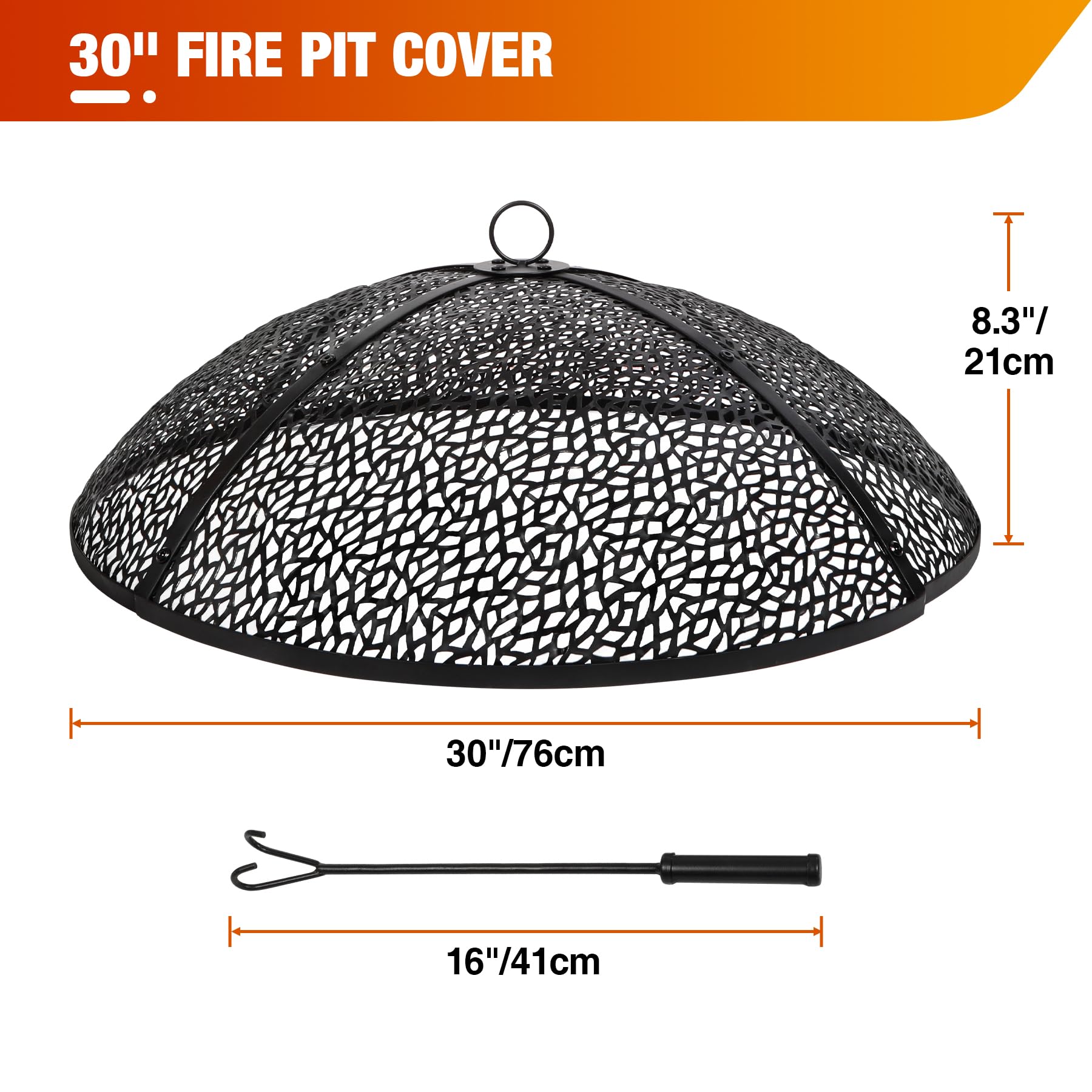 30Inch Fire Pit Spark Screen, Collapsible Fire Pit Screen Round with Handle