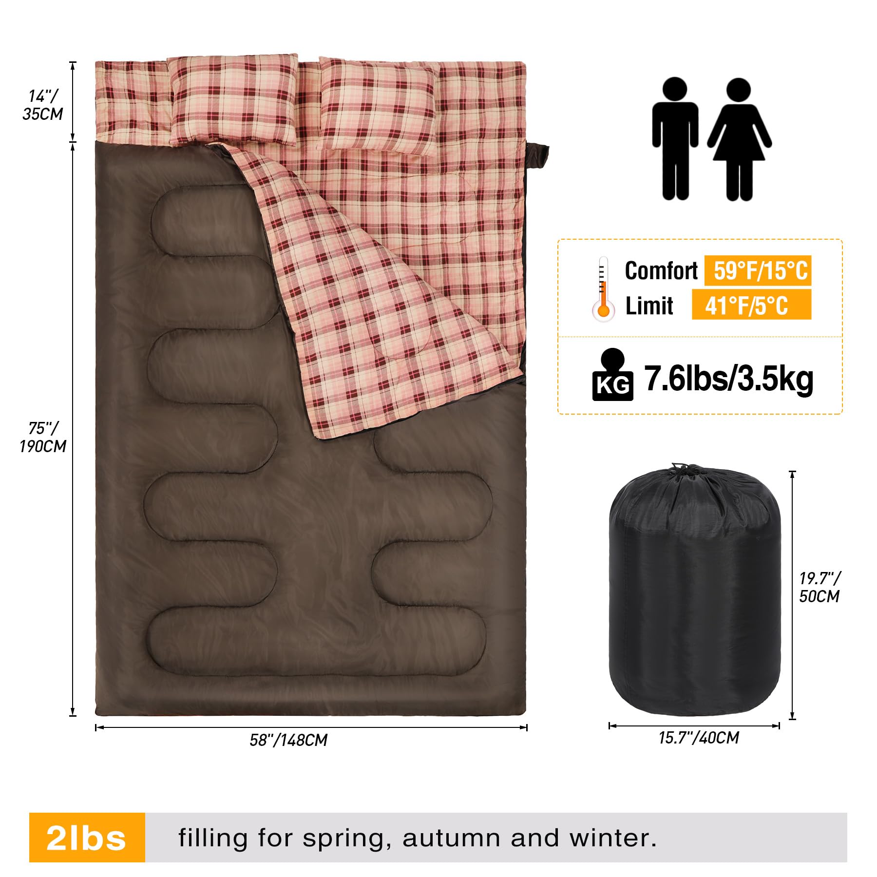 Queen Size Cotton Double Sleeping Bag