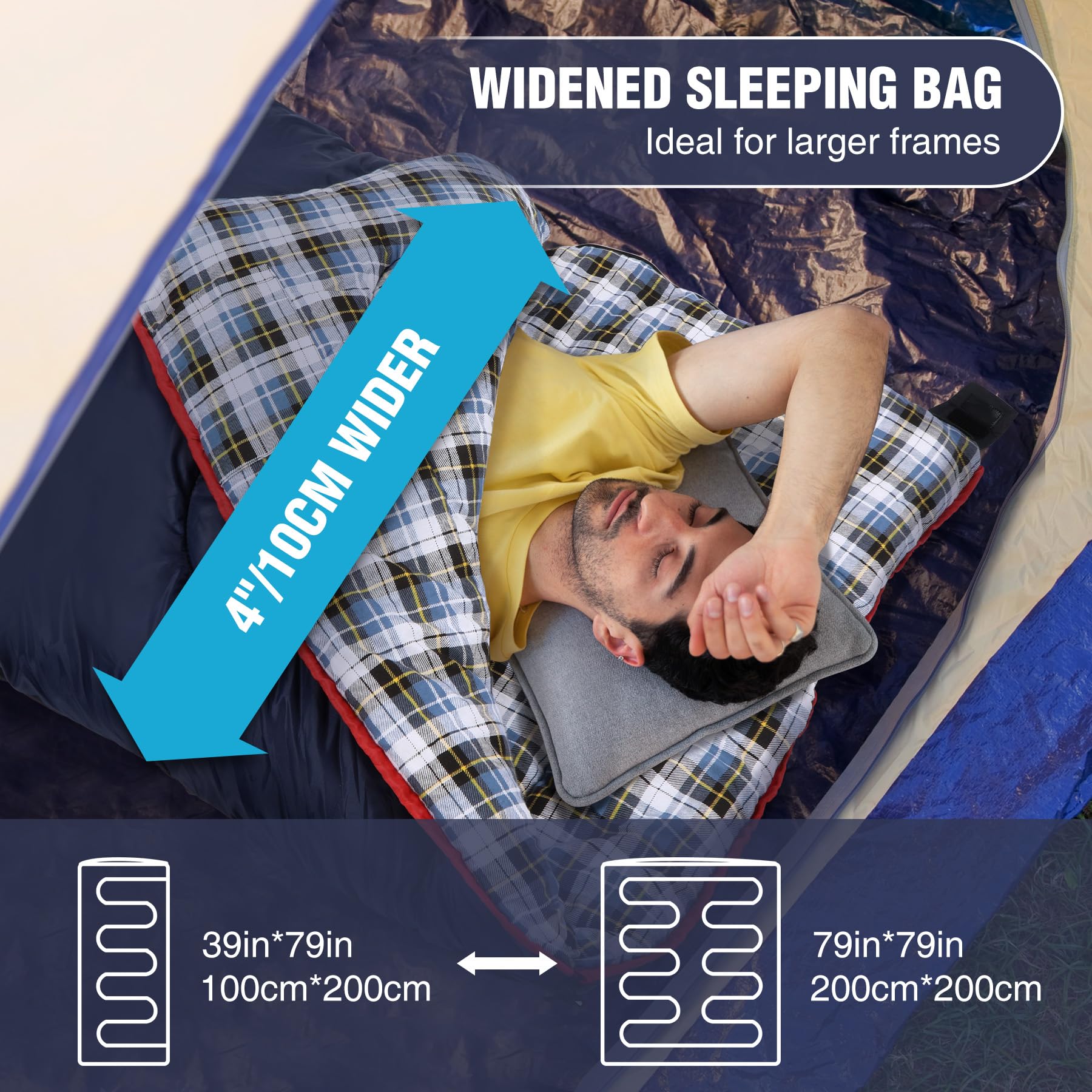 Cotton Flannel Sleeping Bag for Camping Backpacking