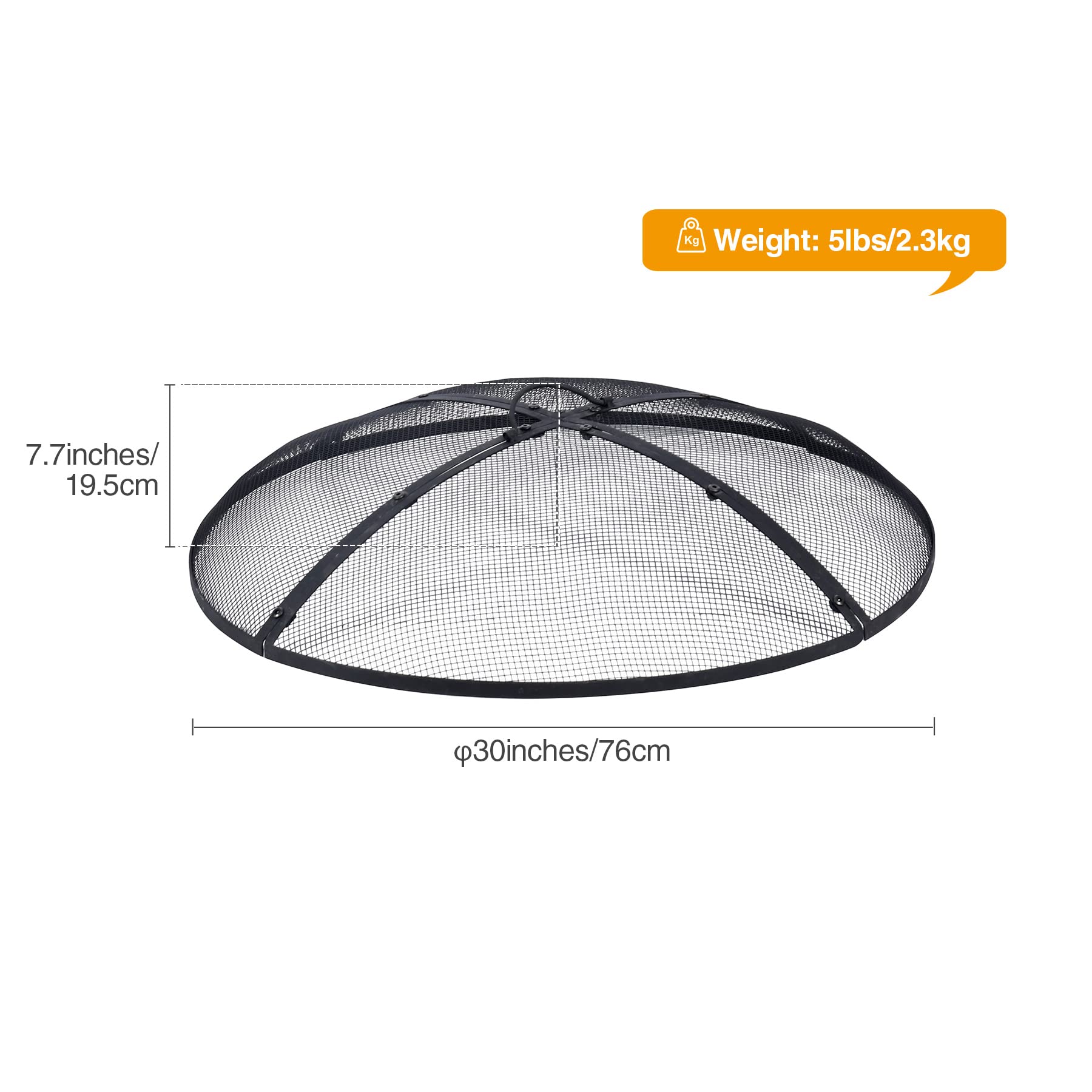 Fire Pit Spark Screen with Handle and Poker Outdoor Mesh Cover30"/36"