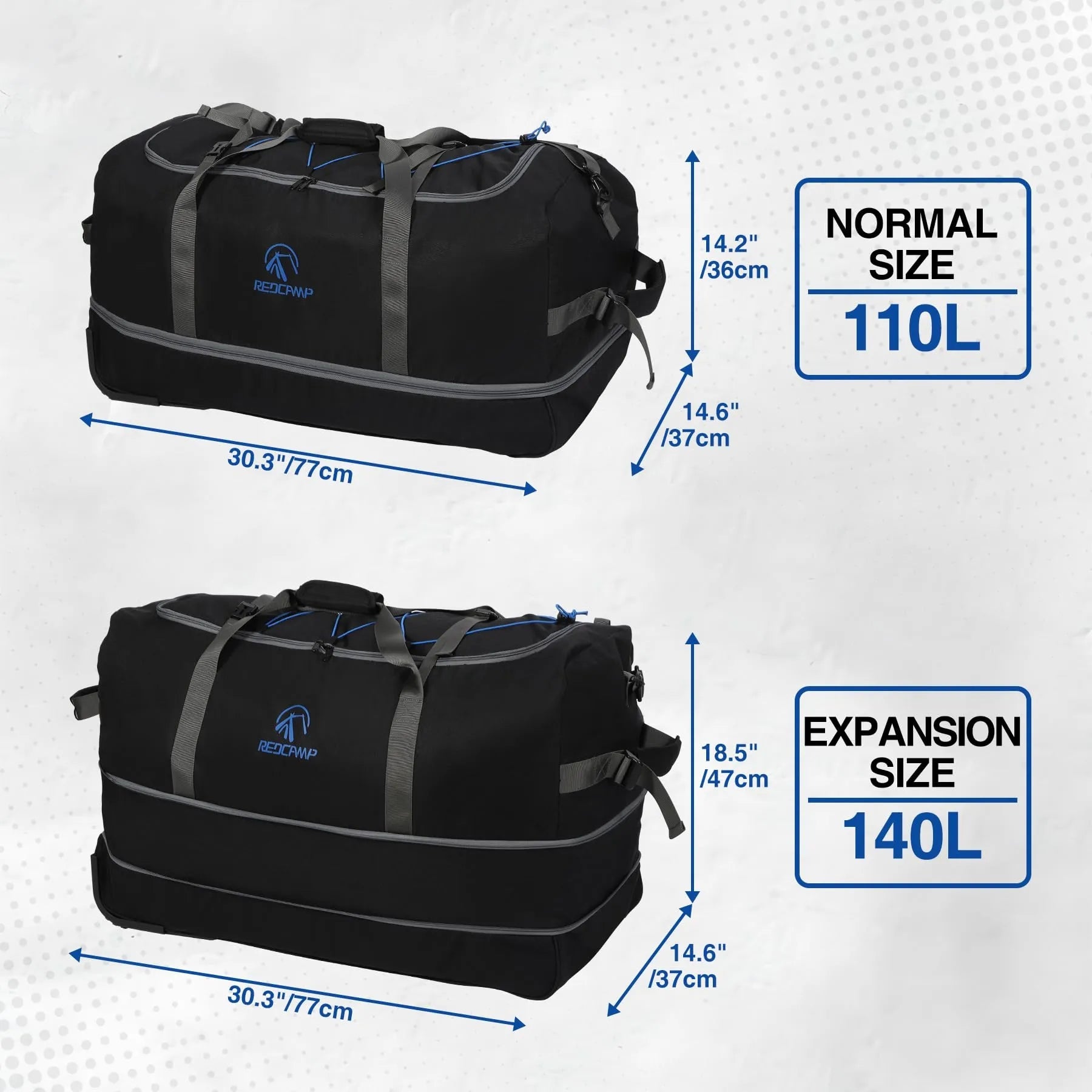 Foldable Duffle Bag with Wheels for Travel 85/120L
