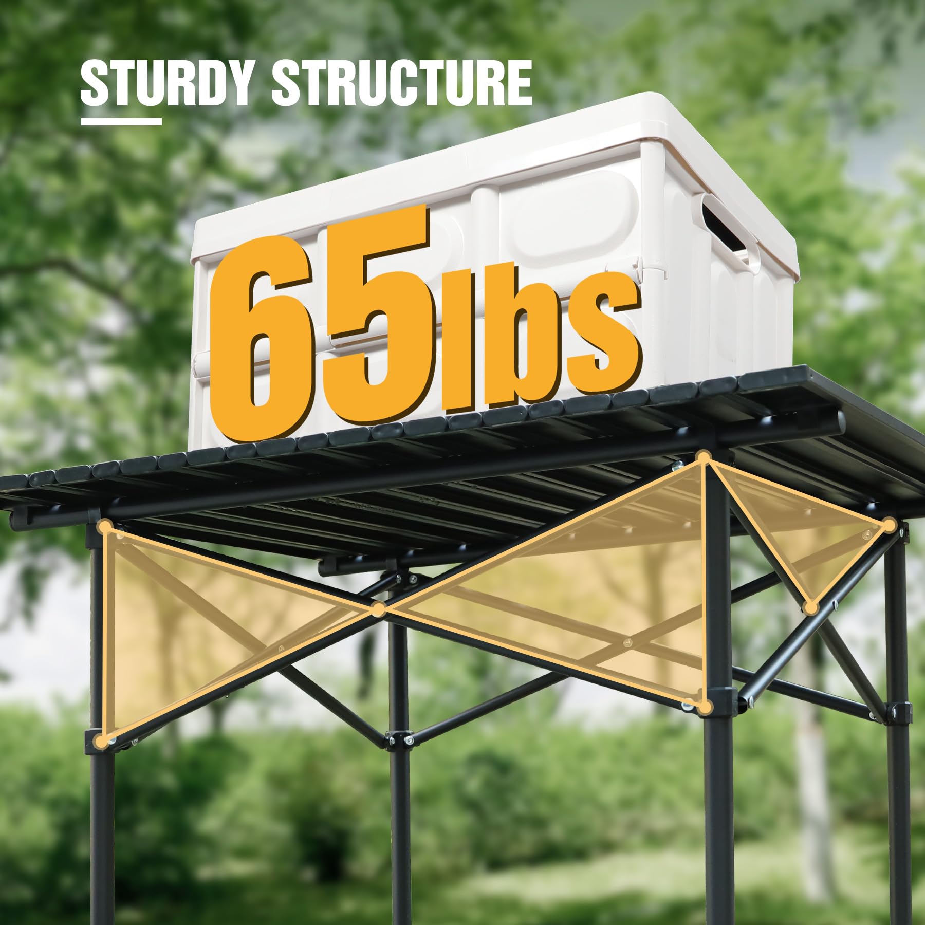 Carbon Steel Camping Table Roll Top, Folding Lightweight Roll Up Table Square for Grill