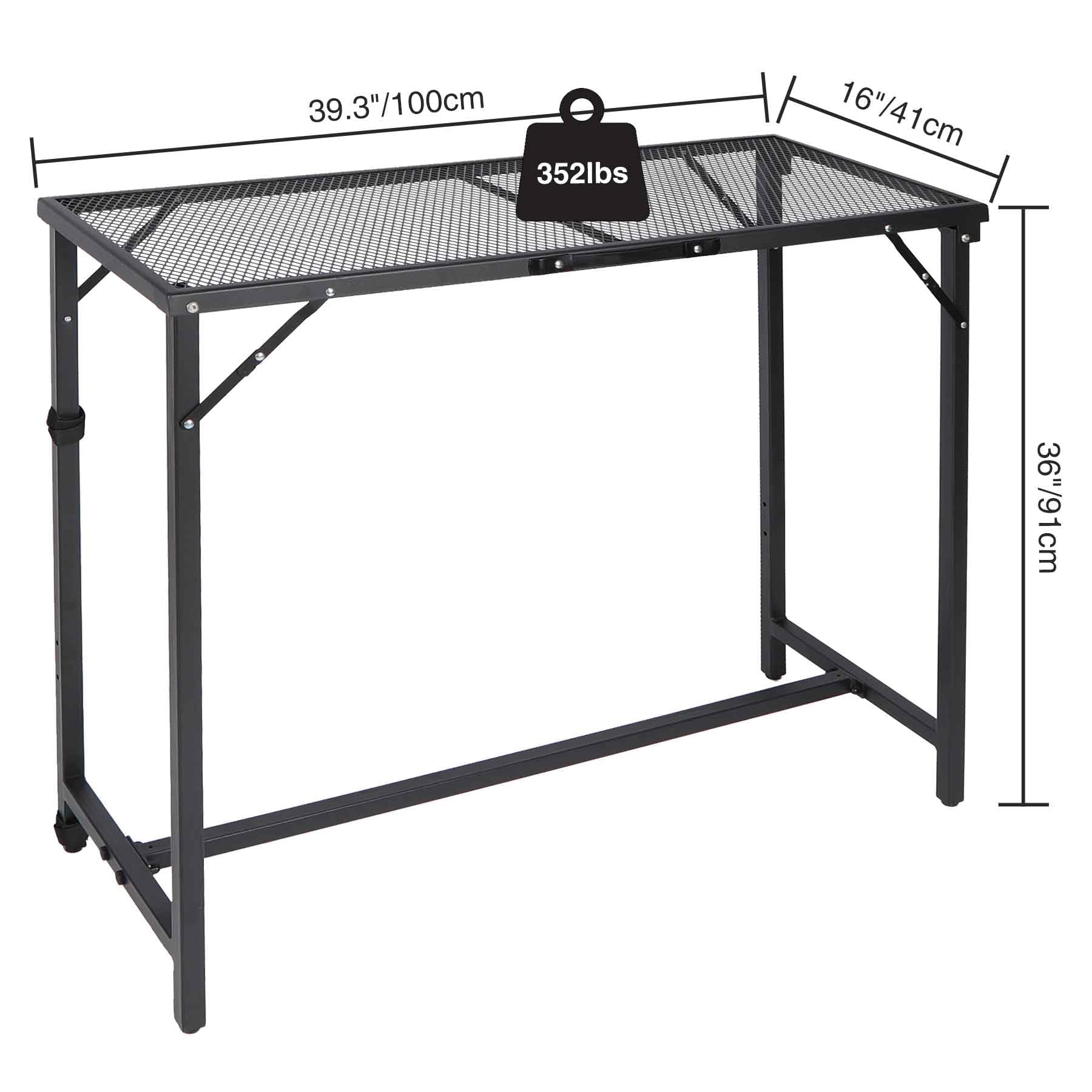 Folding Paito Bar Height Hot Tub Table with Waterproof Mesh Top