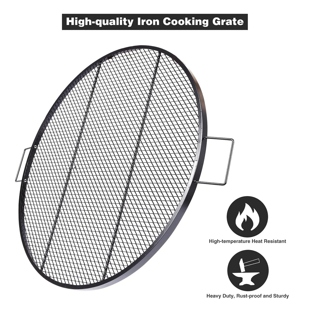 Foldable Fire Pit Grill Cooking Grate with Handle