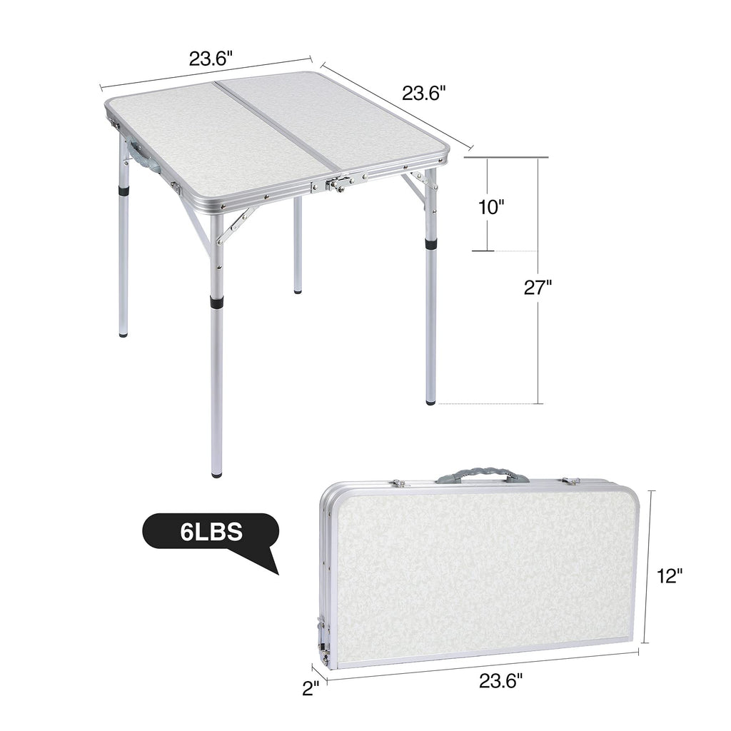 Aluminum Folding Camping Table with Adjustable Height Legs