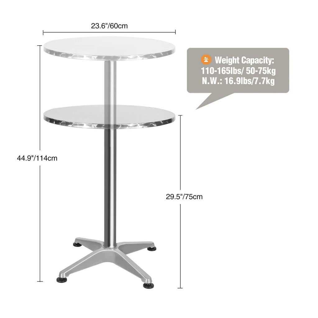 Folding Round Bar Table Pub Table with Flip-Up Top