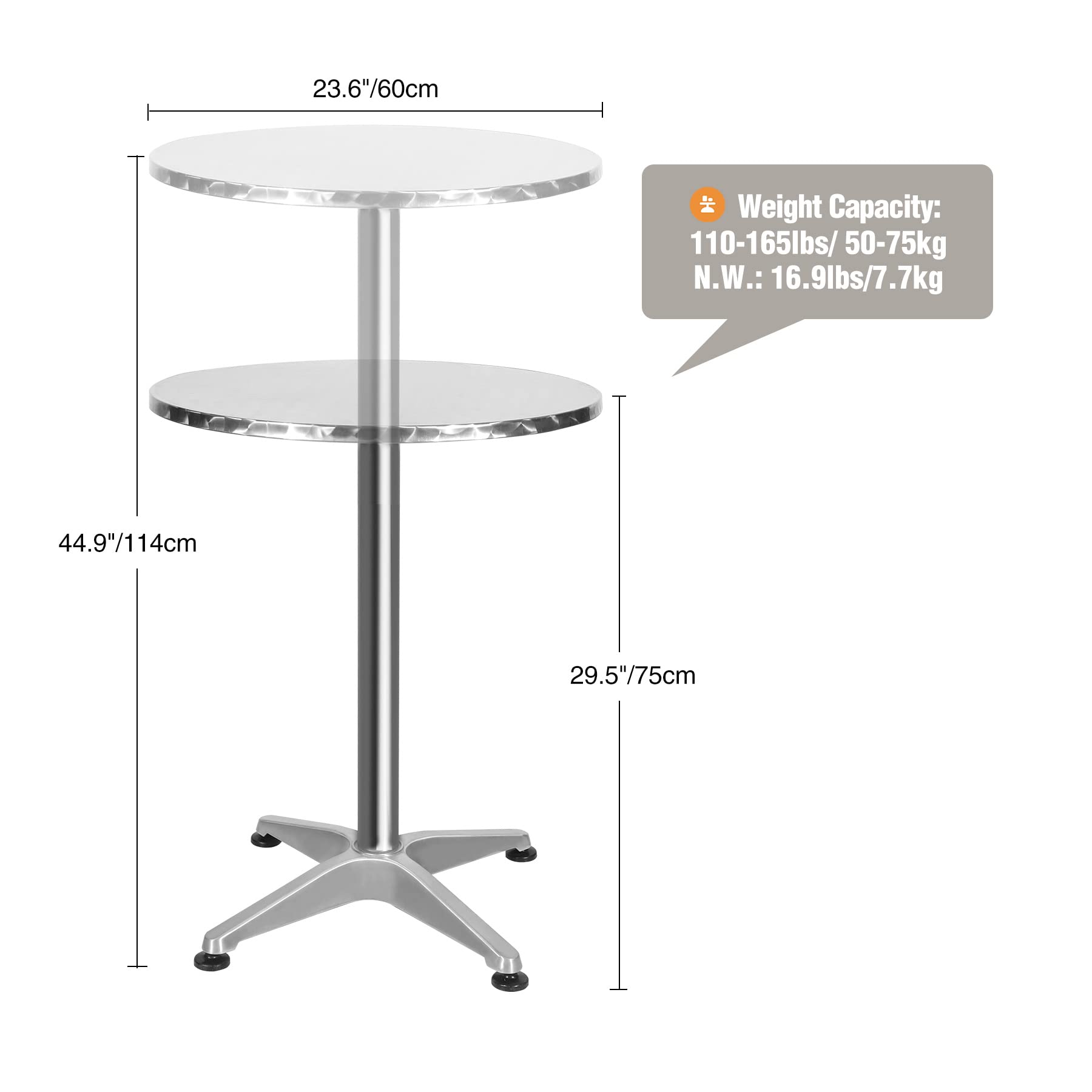 24" Cocktail Table with Black Cover