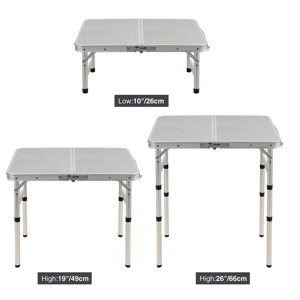 Aluminum Folding Camping Table with Adjustable Height Legs