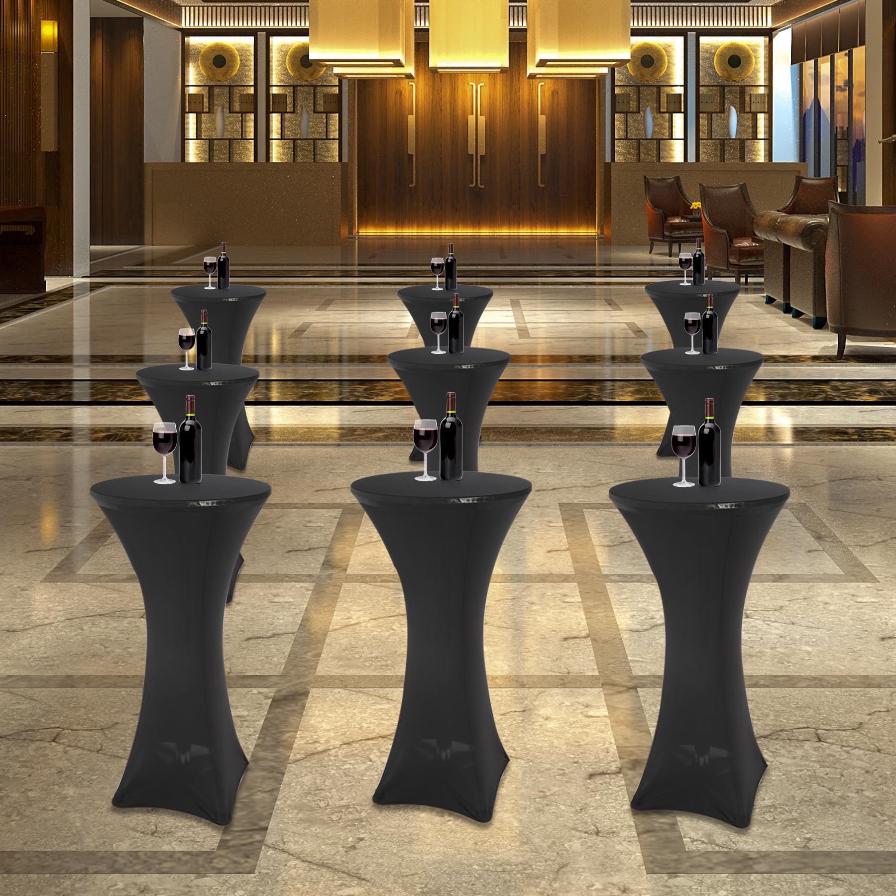 24" Cocktail Table with Black Cover