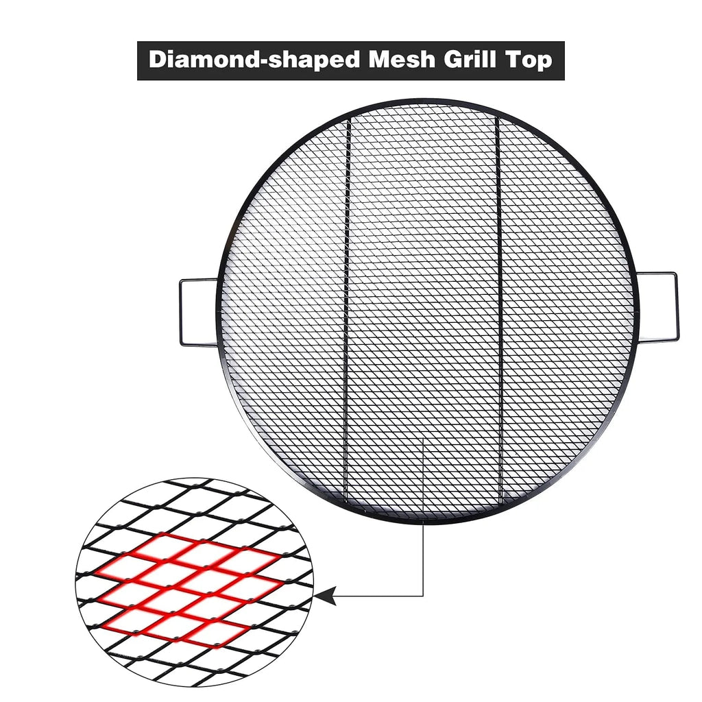Foldable Fire Pit Grill Cooking Grate with Handle