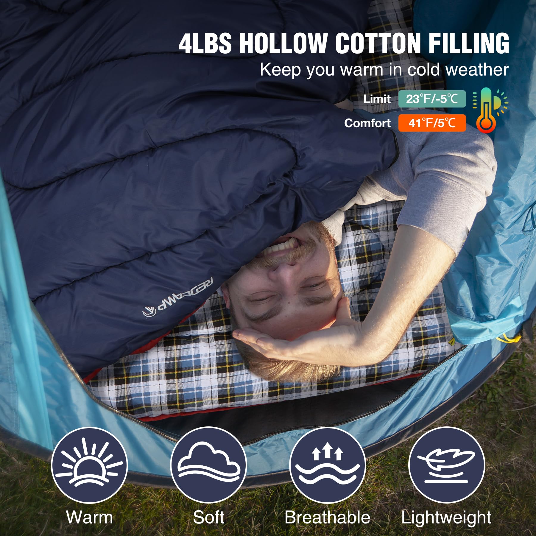 Cotton Flannel Sleeping Bag for Camping Backpacking